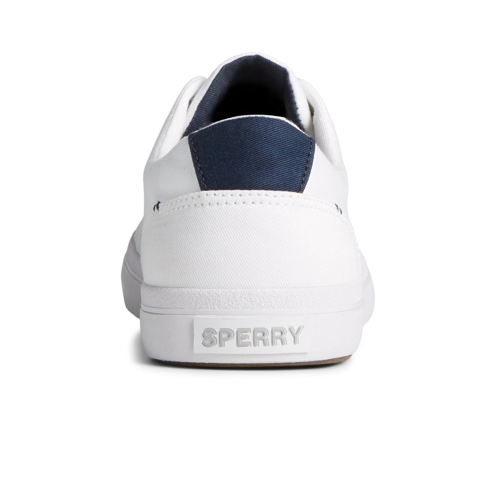Close-up of the White SeaCycled™ Striper II Textile Sneaker Vulcanized Sneaker