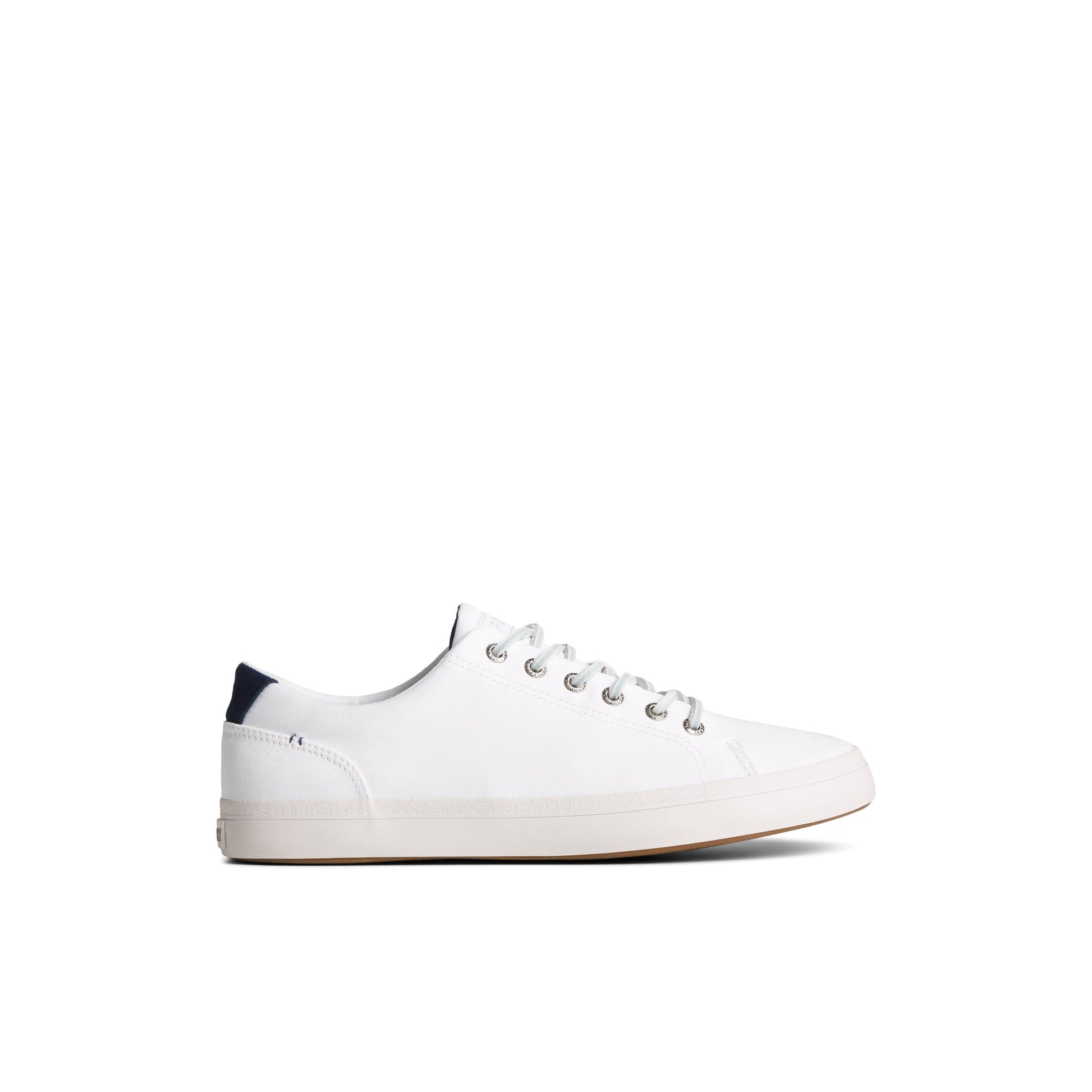 Main View of White SeaCycled™ Striper II Textile Sneaker Vulcanized Sneaker for Unisex