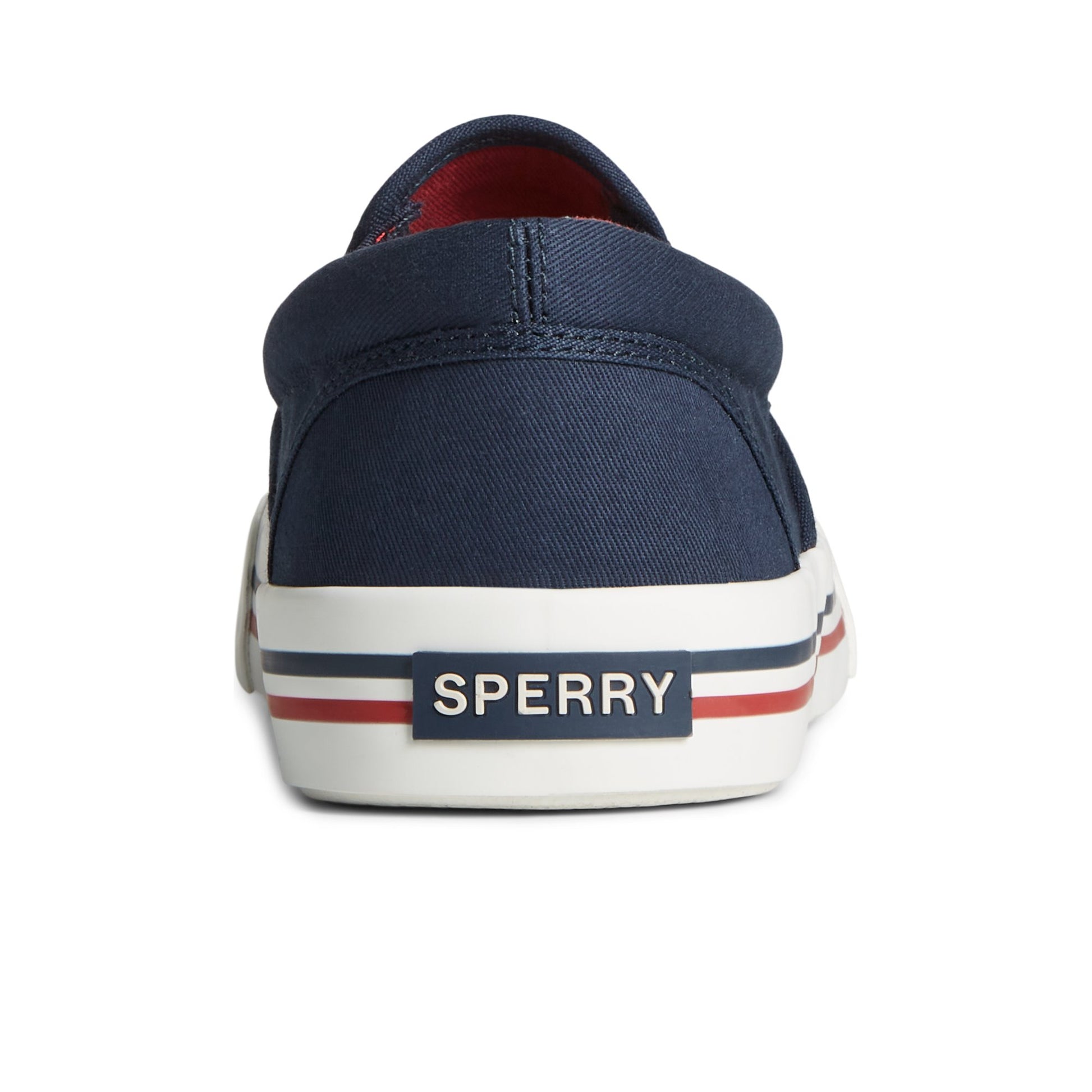 Close-up of the Navy Striper II Nautical Slip On Sneaker Vulcanized Slip-on Sneaker