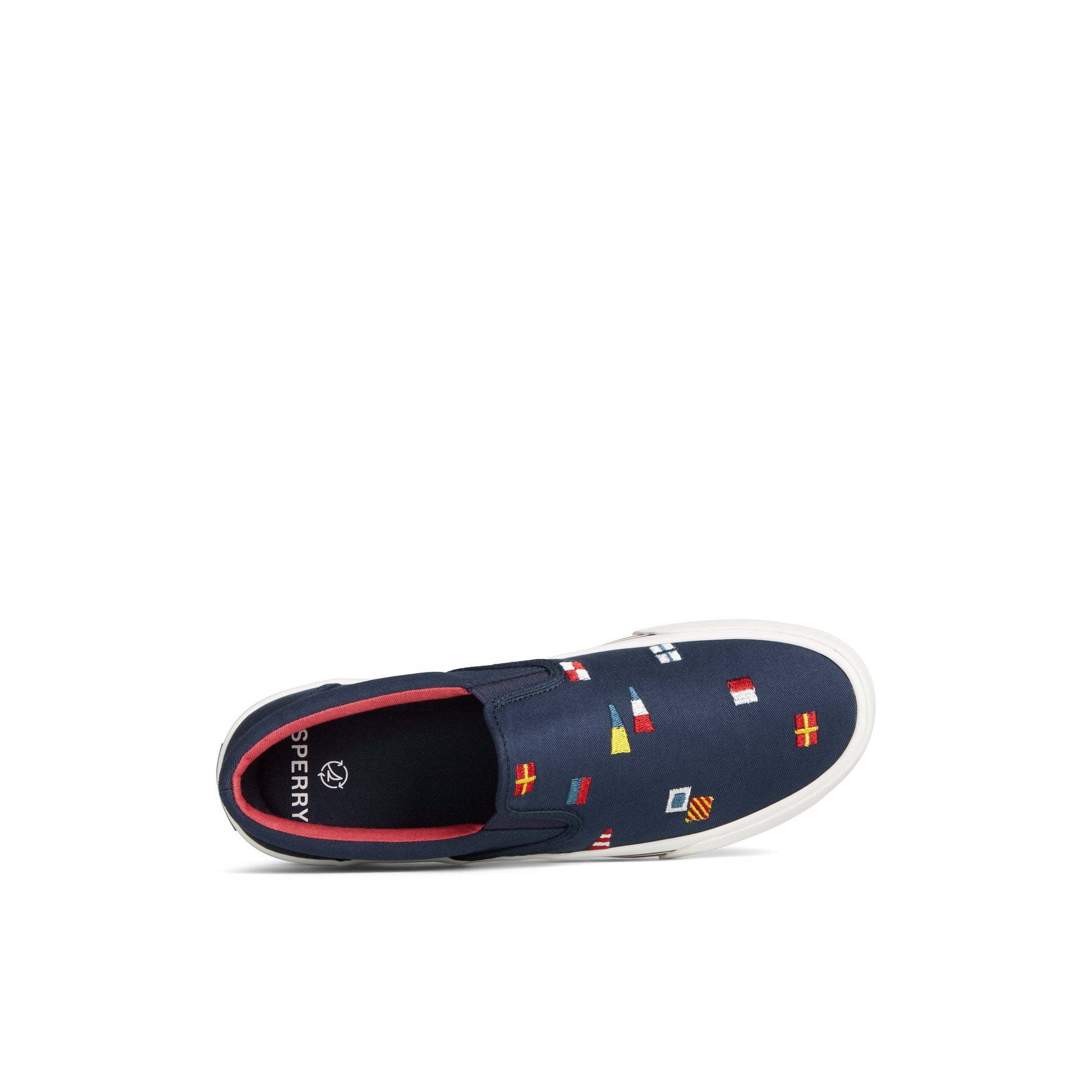 Top-down view of the Navy Striper II Nautical Slip On Sneaker Vulcanized Slip-on Sneaker