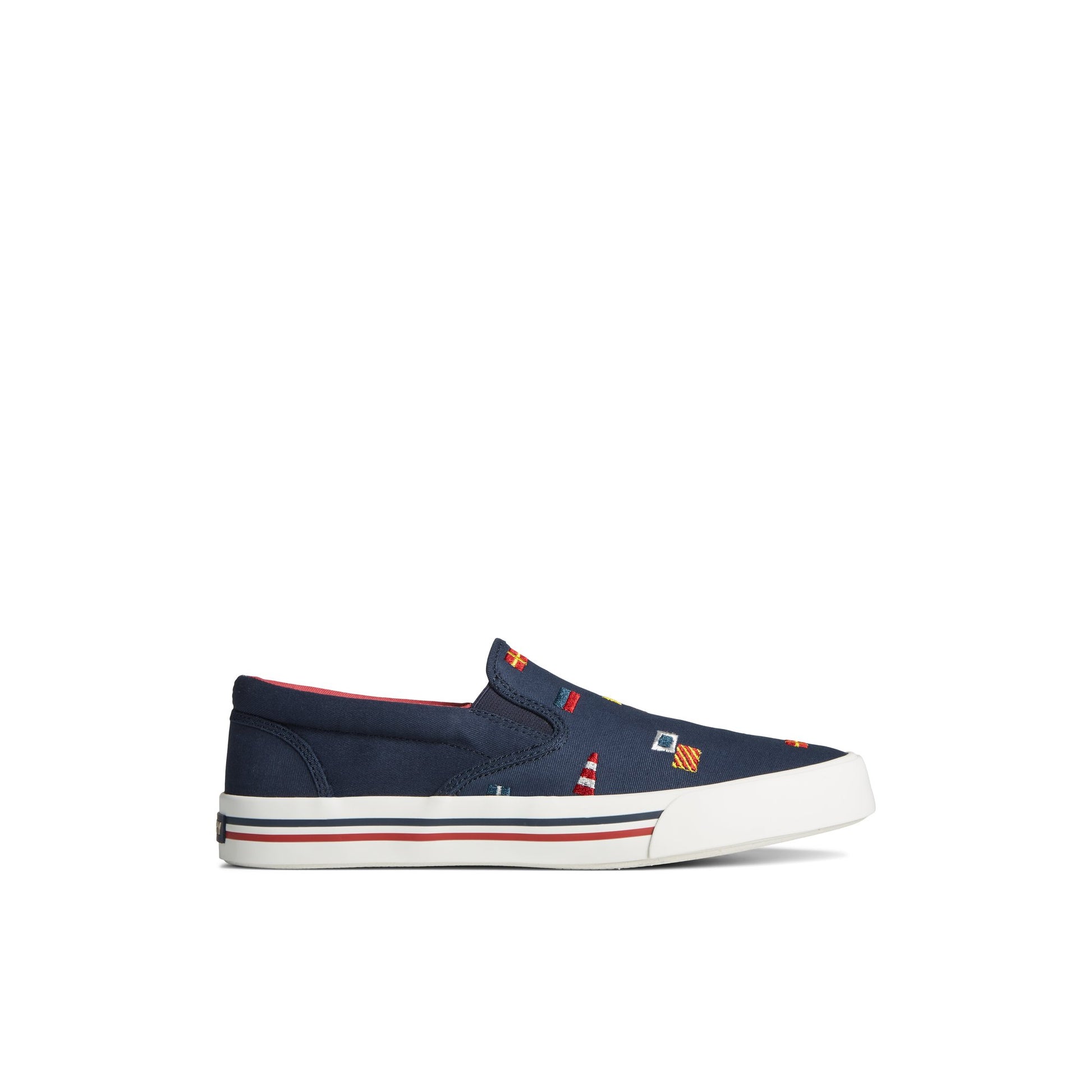 Main View of Navy Striper II Nautical Slip On Sneaker Vulcanized Slip-on Sneaker for Mens