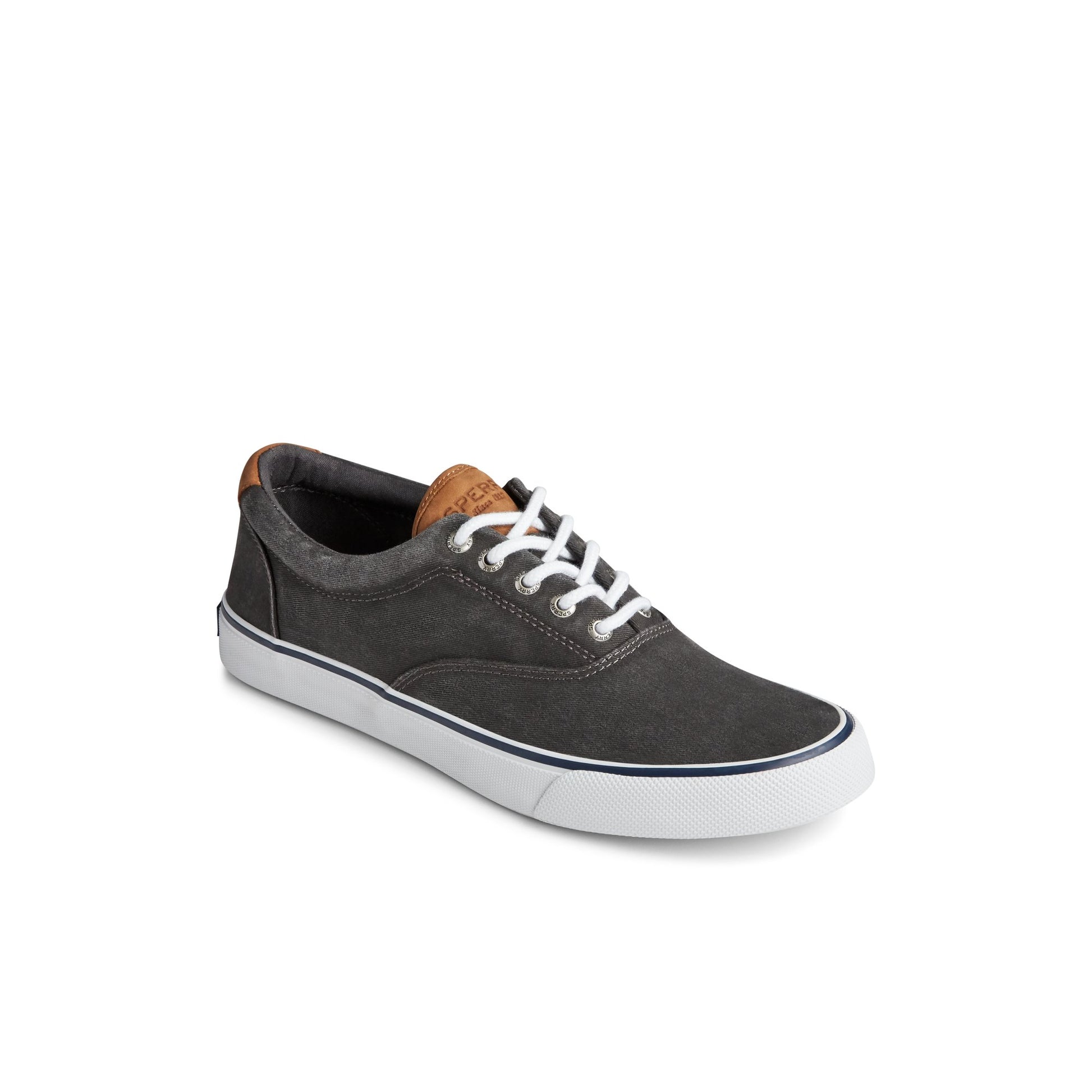Three-quarter angle of Black Striper II CVO Sneaker Vulcanized Sneaker's front side