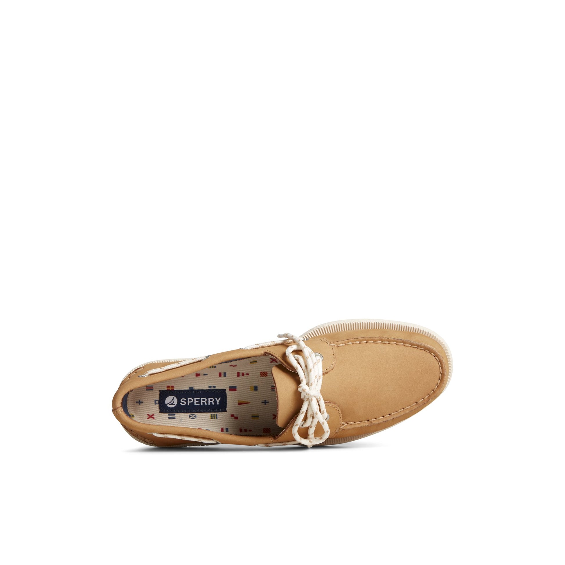 Top-down view of the Medium Beige Authentic Original™ Nautical Nubuck Boat Shoe Boat Shoes