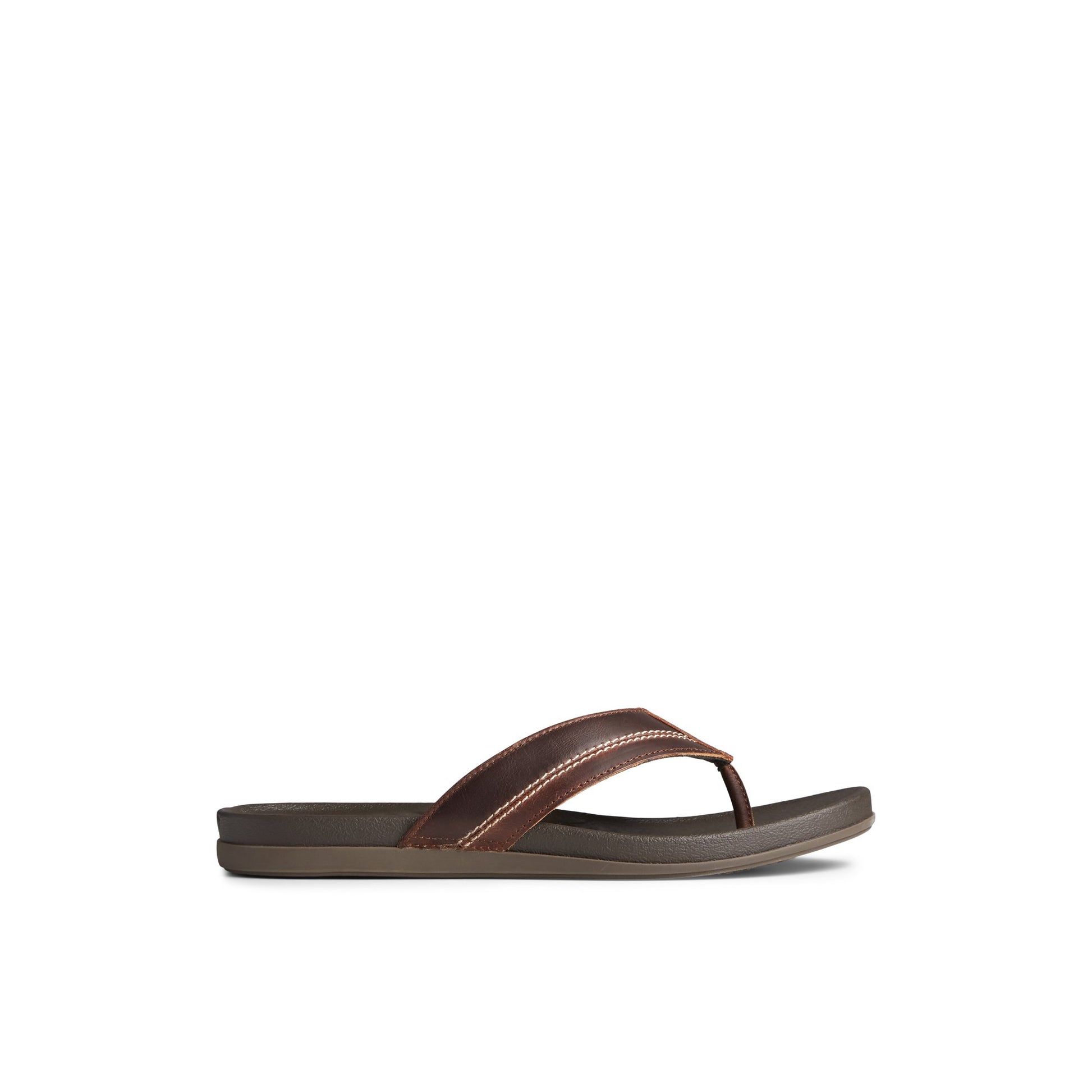 Main View of Brown PLUSHWAVE™ Dock Flip Flop Flip Flop Thong Sandals for Mens