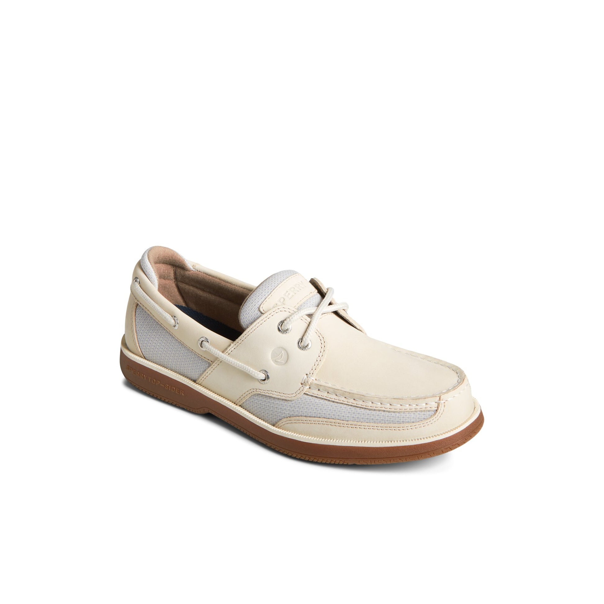 Three-quarter angle of White Surveyor 2-Eye Boat Shoe Boat Shoes's front side