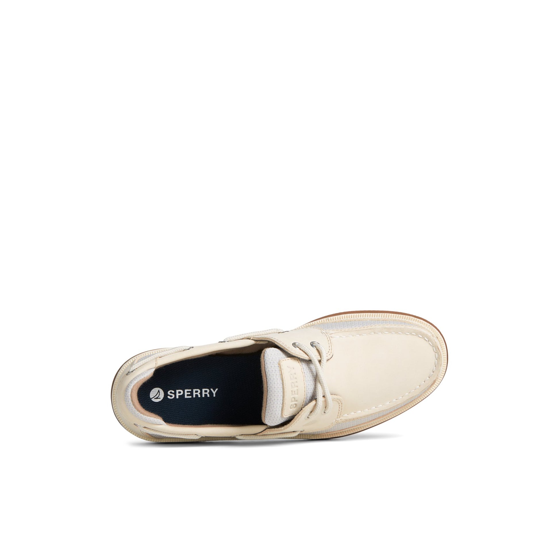 Top-down view of the White Surveyor 2-Eye Boat Shoe Boat Shoes