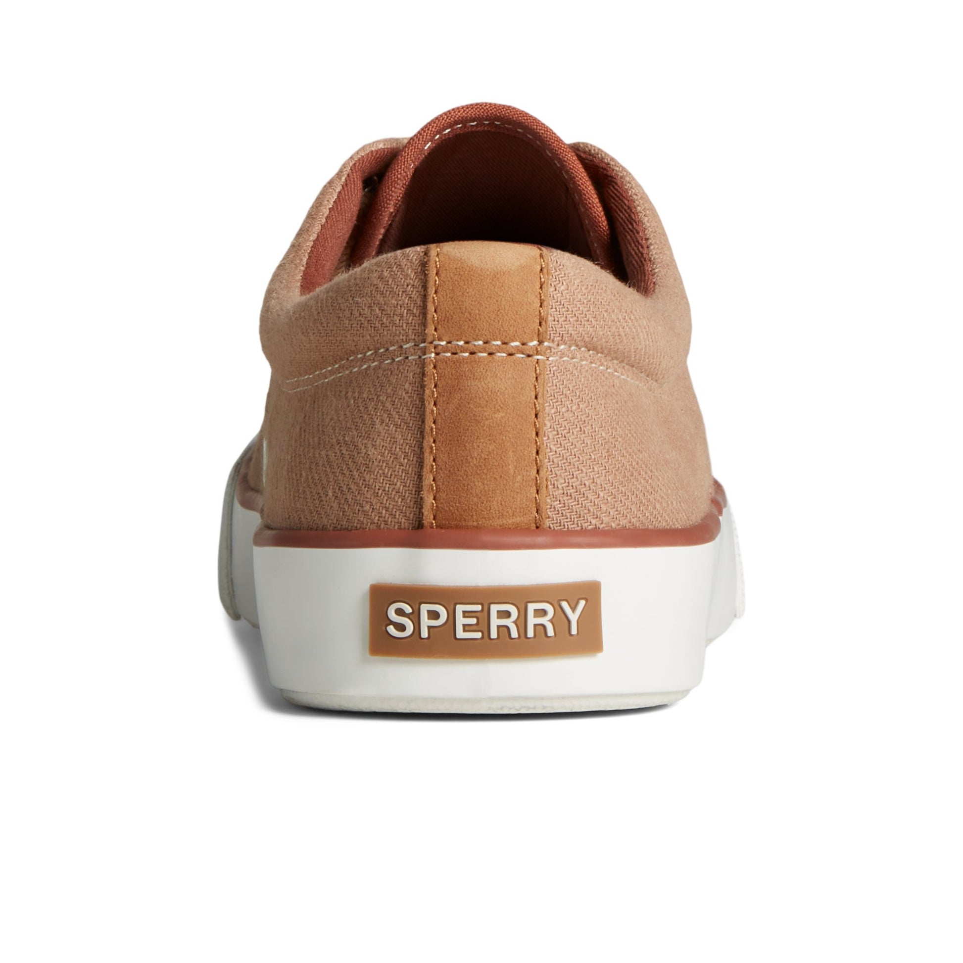 Close-up of the Medium Beige Striper II Slub Linen Sneaker Vulcanized Sneaker