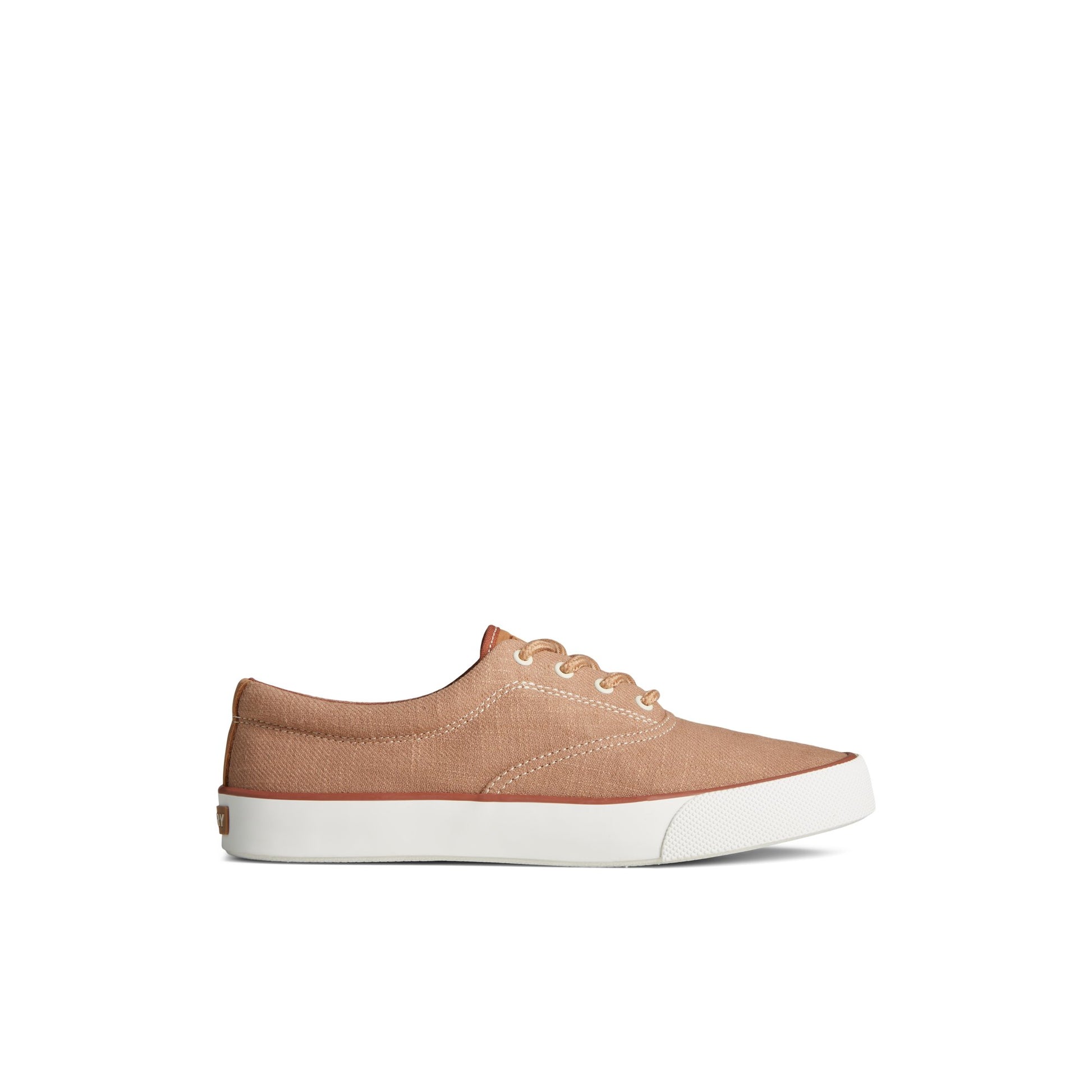 Main View of Medium Beige Striper II Slub Linen Sneaker Vulcanized Sneaker for Unisex