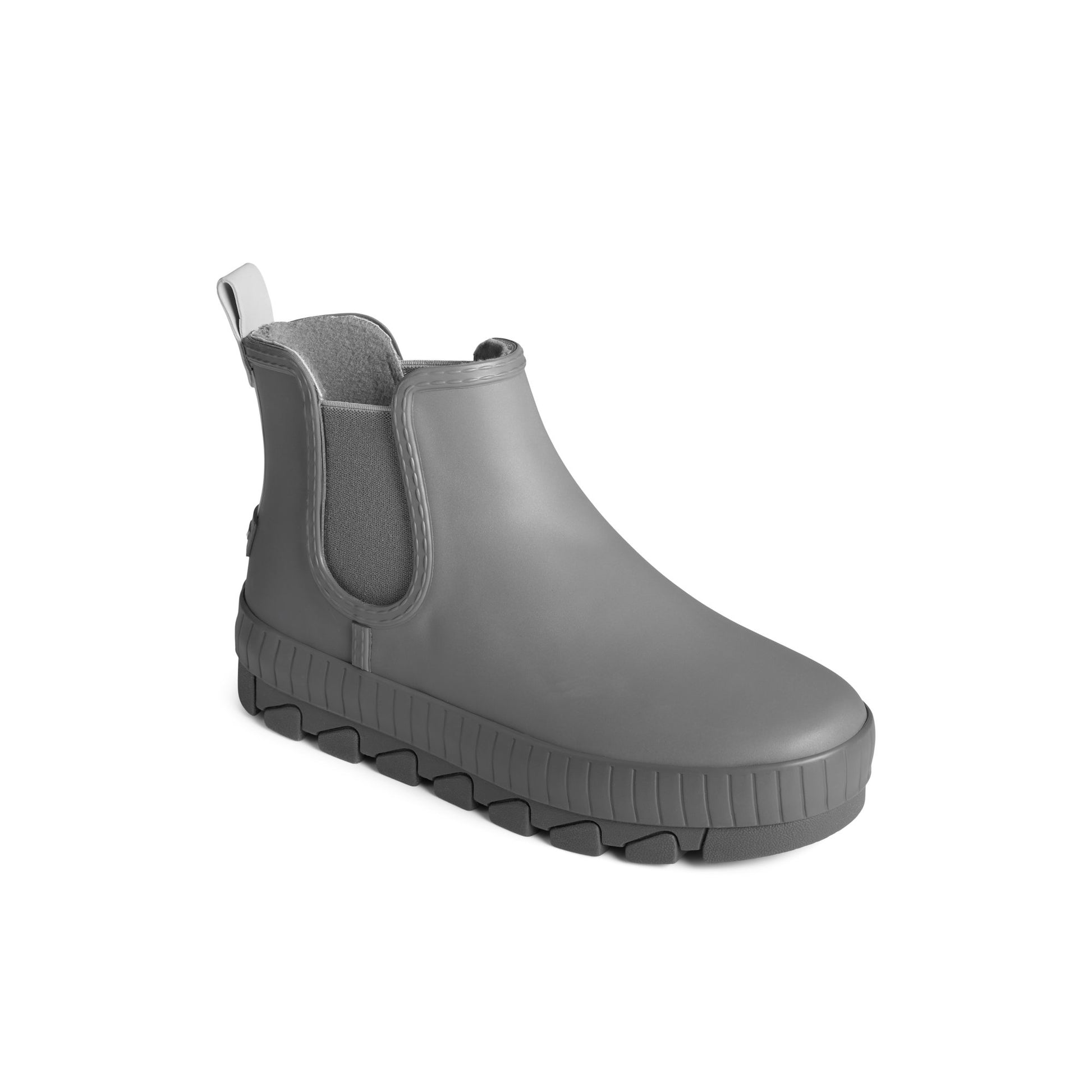 Three-quarter angle of Grey Torrent Chelsea Waterproof Rain Boot Chelsea Rain Boot's front side
