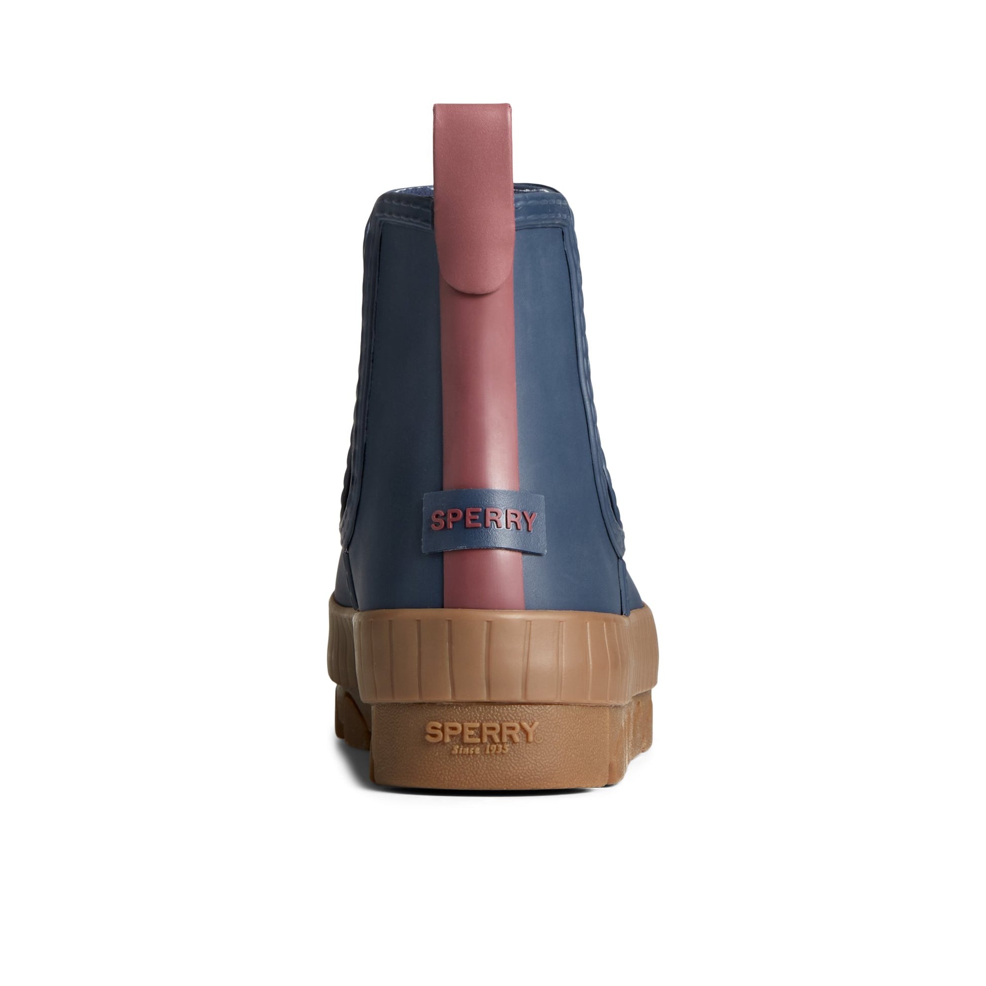 Close-up of the Navy Torrent Chelsea Waterproof Rain Boot Chelsea Rain Boot