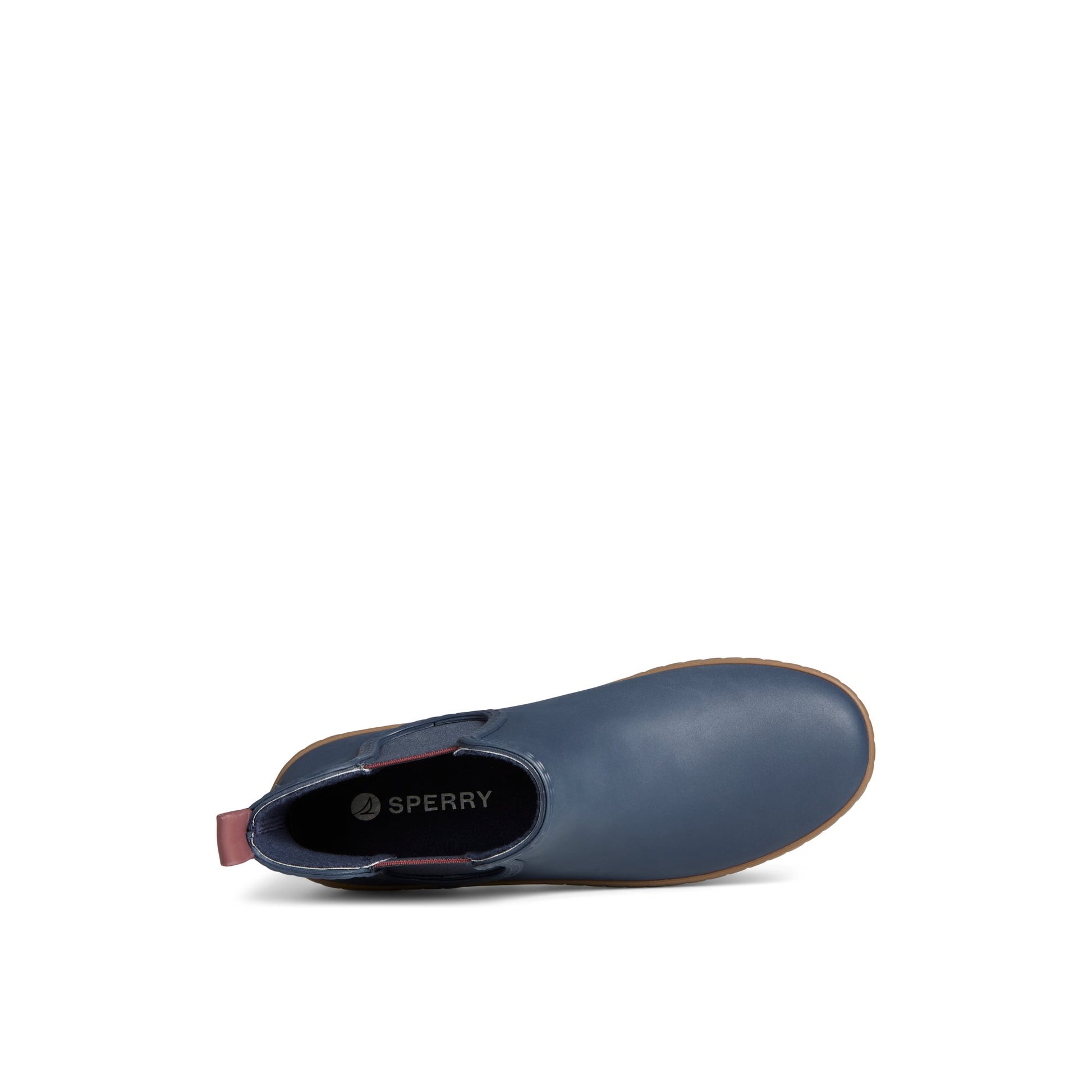 Top-down view of the Navy Torrent Chelsea Waterproof Rain Boot Chelsea Rain Boot