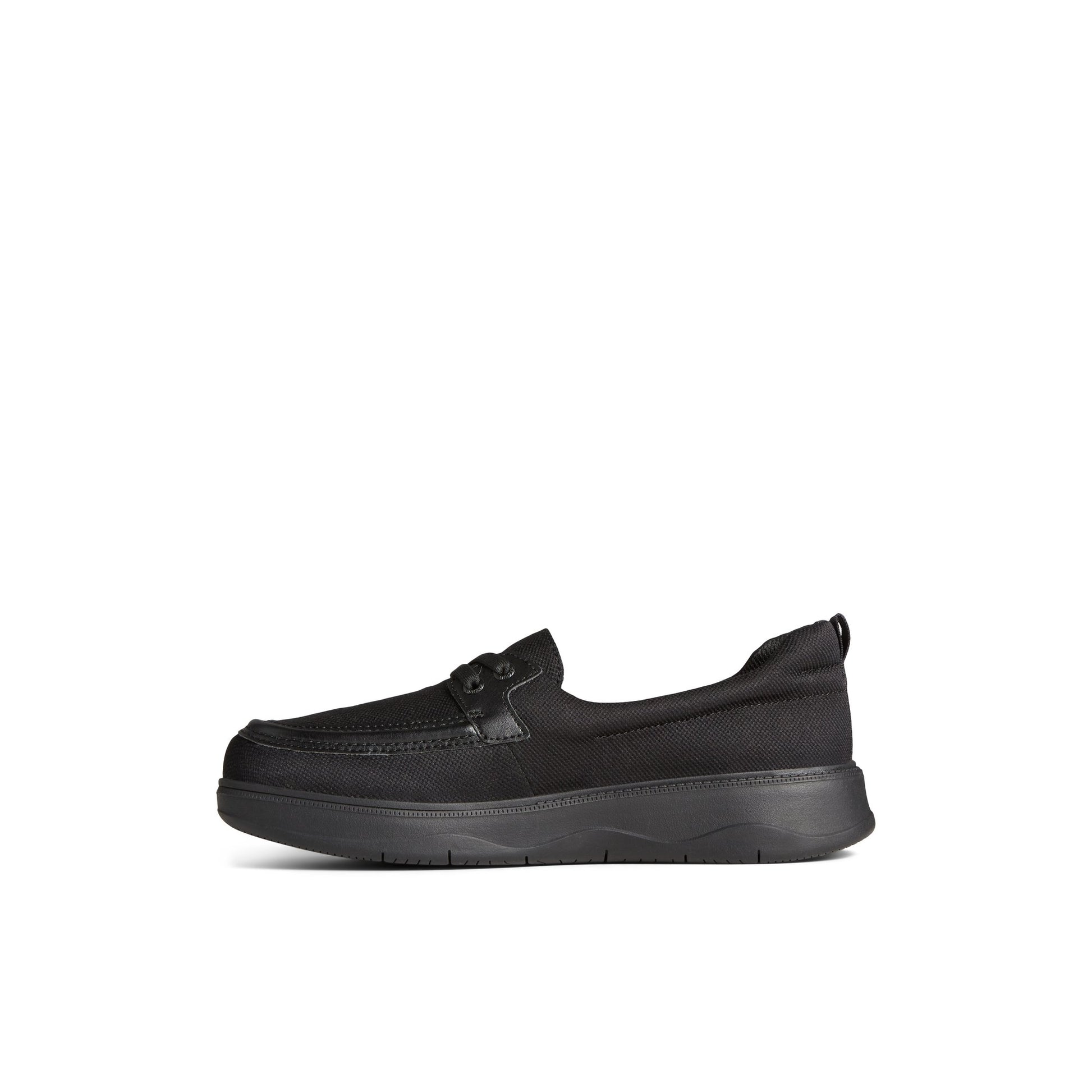 Side view of Black Skipper Boat Shoe Boat Shoes