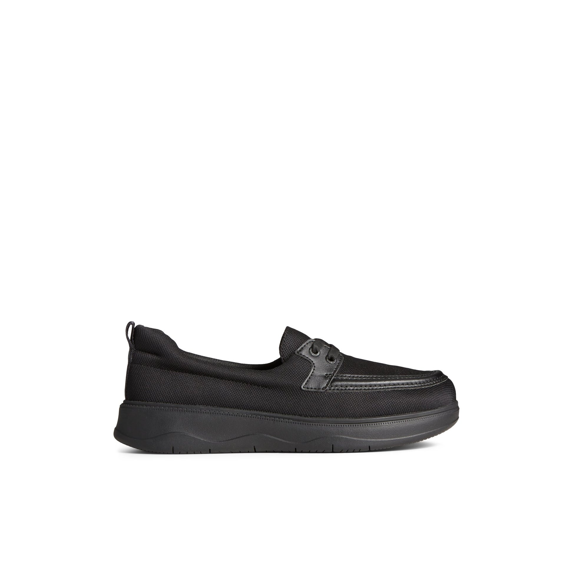 Main View of Black Skipper Boat Shoe Boat Shoes for Womens