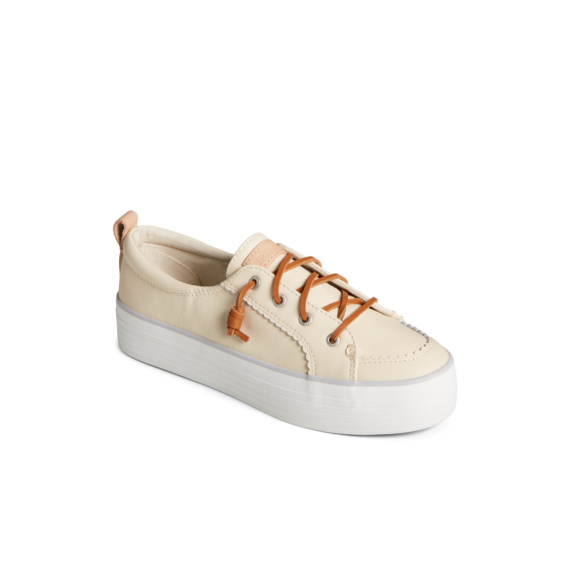 Three-quarter angle of Bone Crest Vibe Platform Sneaker Vulcanized Sneaker Mule's front side