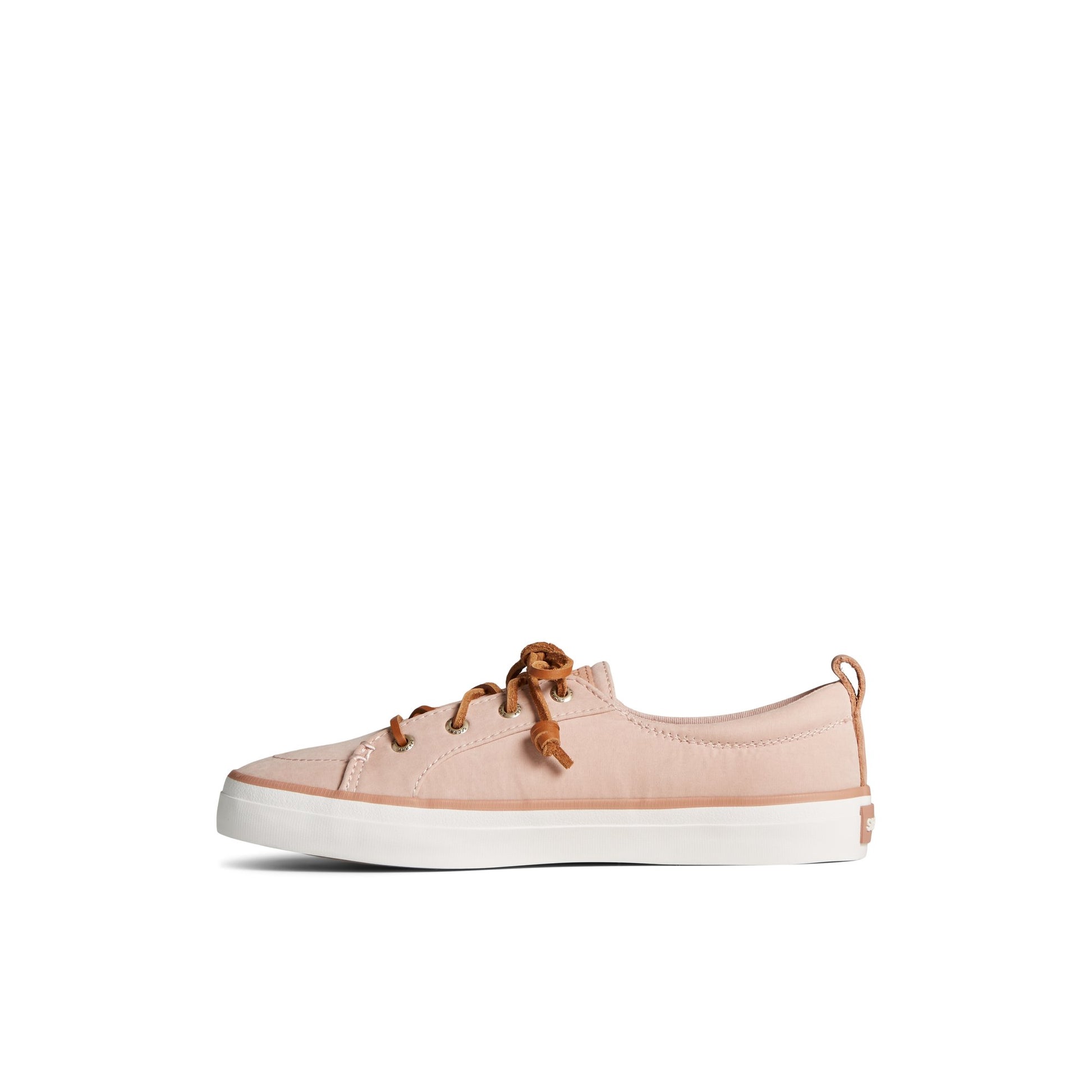 Side view of Medium Pink Crest Vibe Sneaker Vulcanized Sneaker