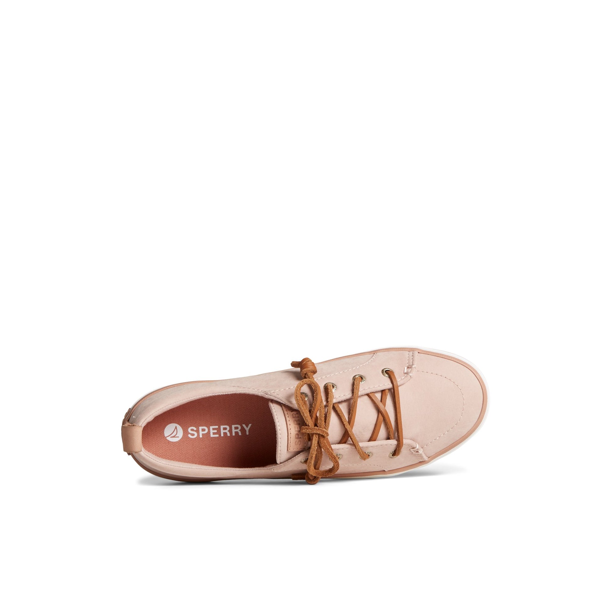 Top-down view of the Medium Pink Crest Vibe Sneaker Vulcanized Sneaker