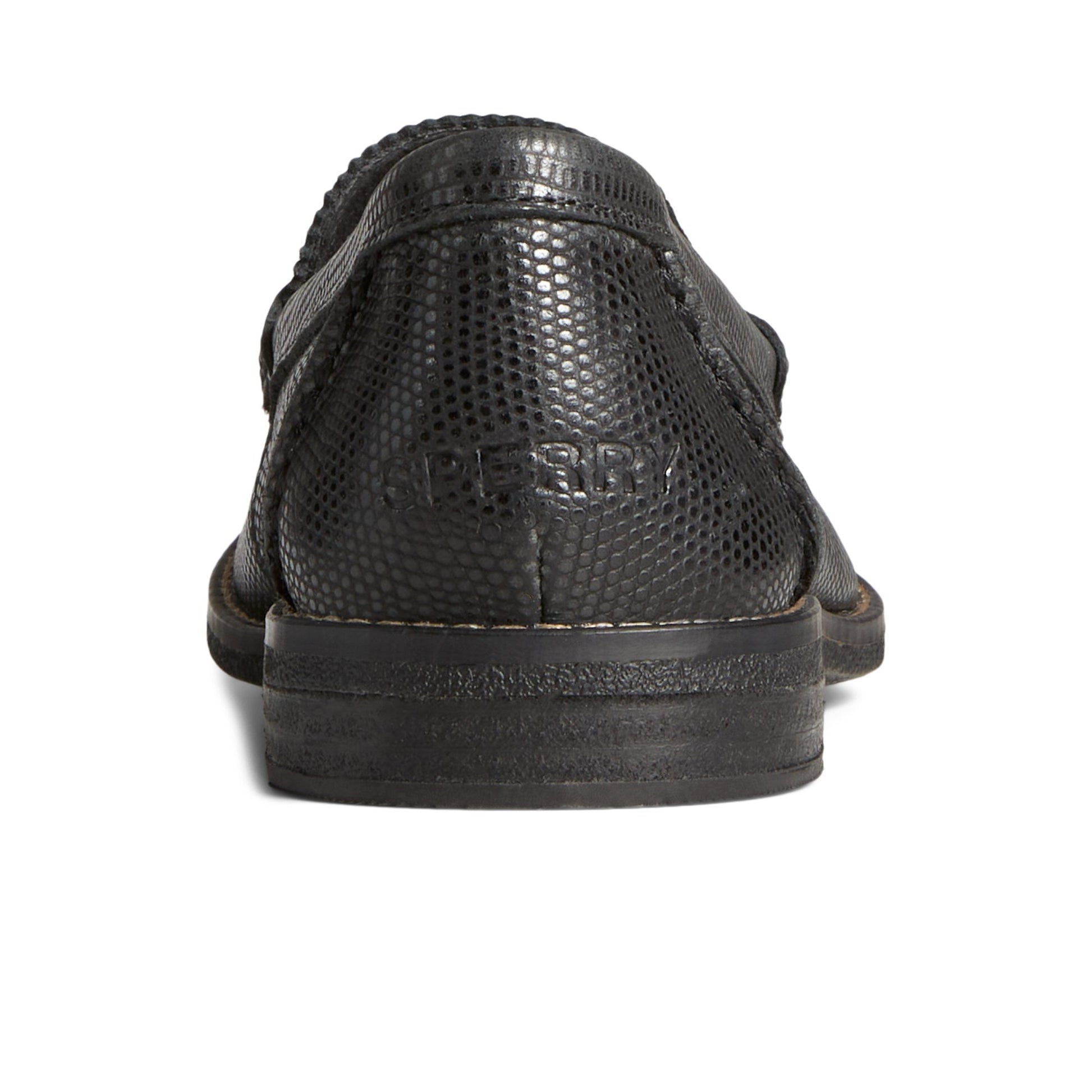 Close-up of the Black Seaport Penny Leather Loafer Penny Loafer