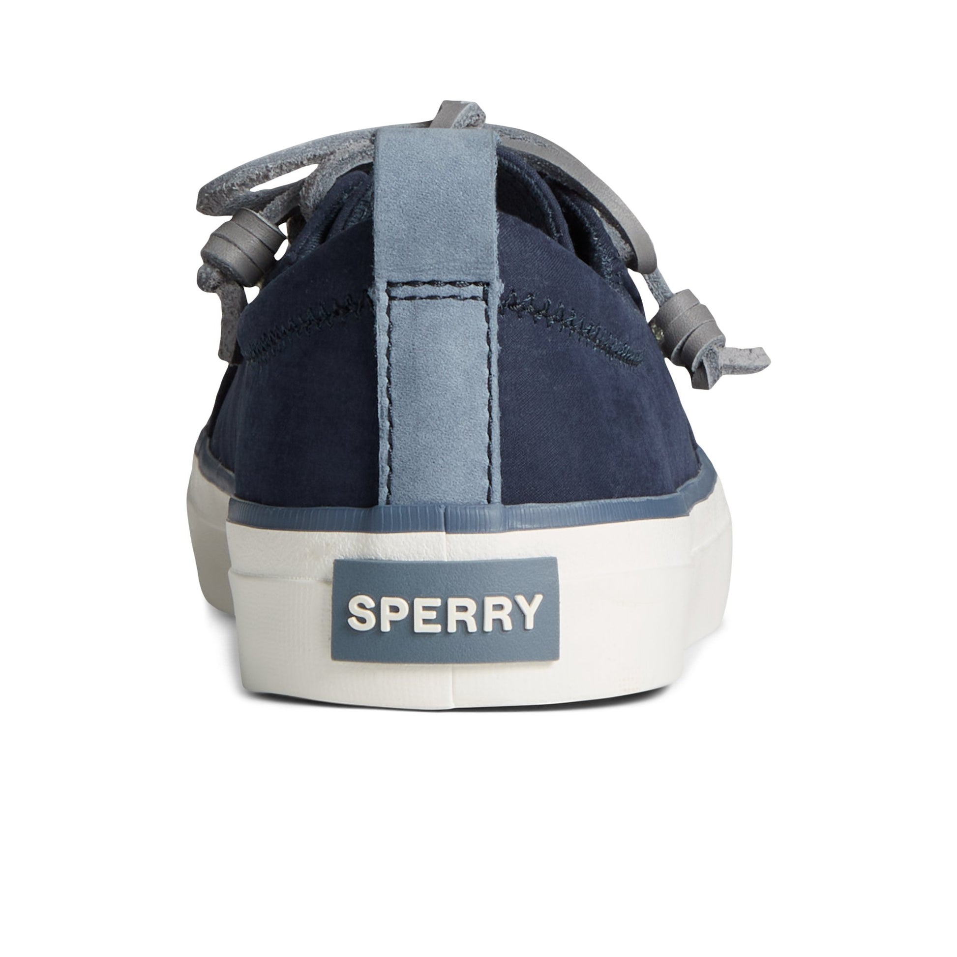 Close-up of the Navy Crest Vibe Sneaker Vulcanized Sneaker