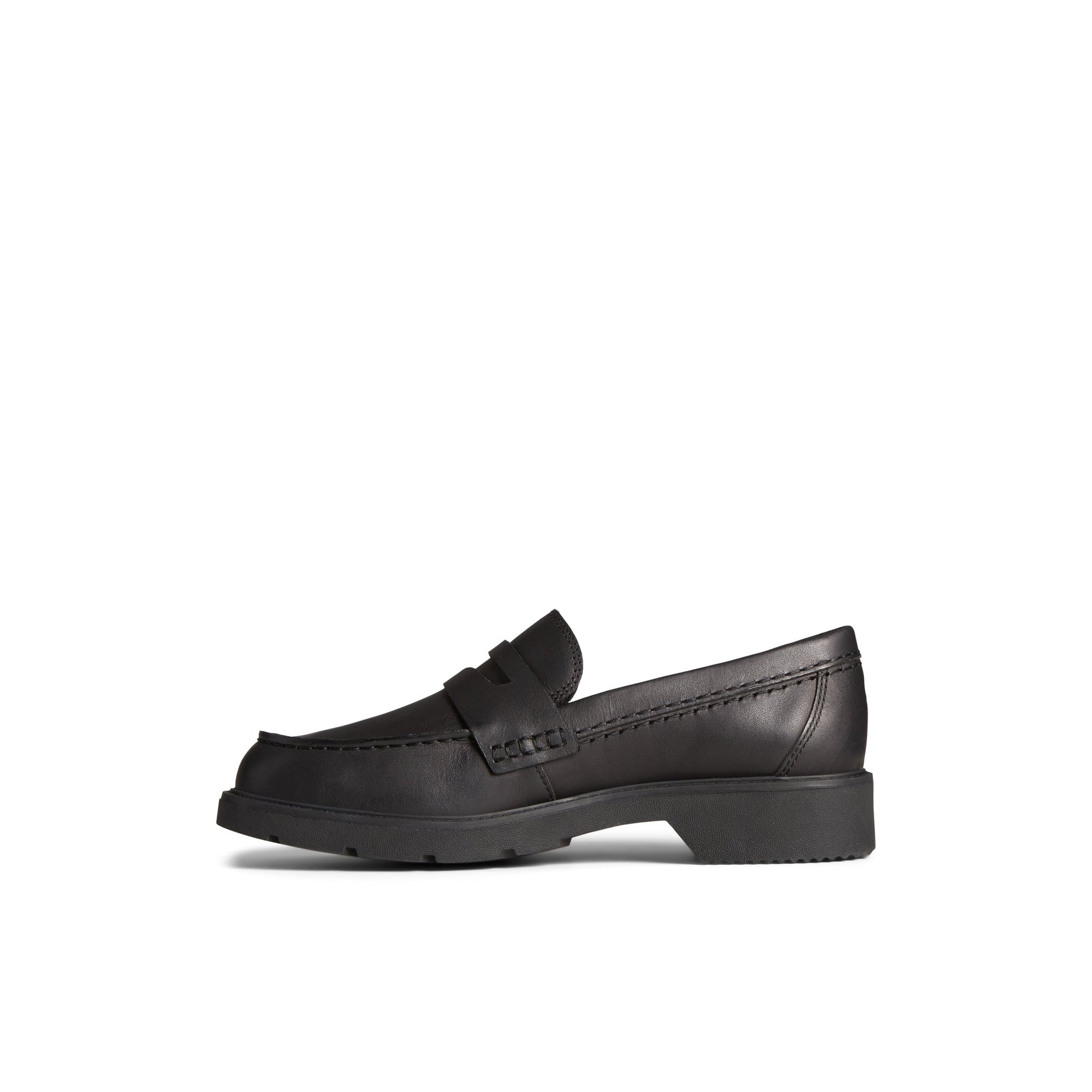 Side view of Black Wells Loafer Boat Shoes