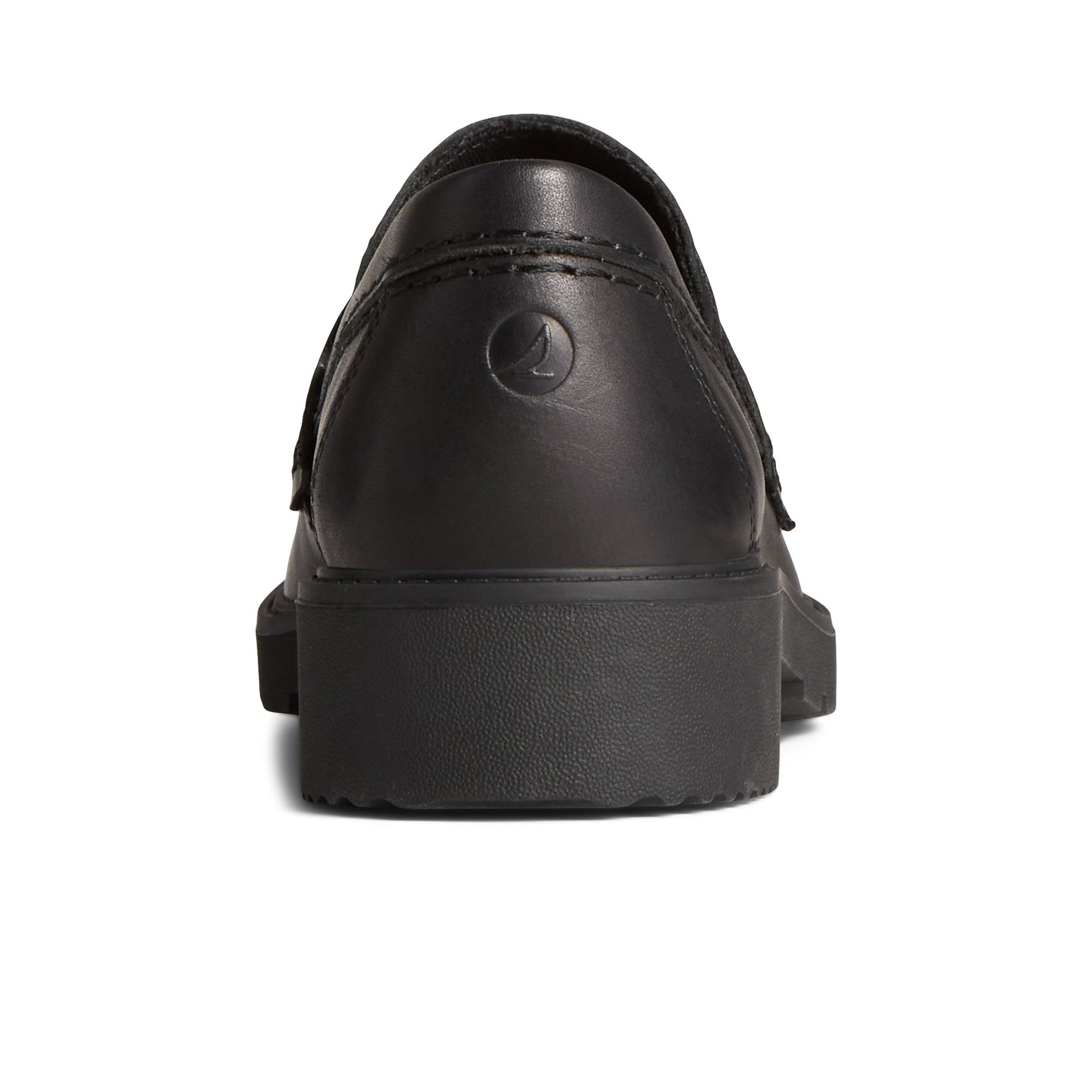 Close-up of the Black Wells Loafer Boat Shoes
