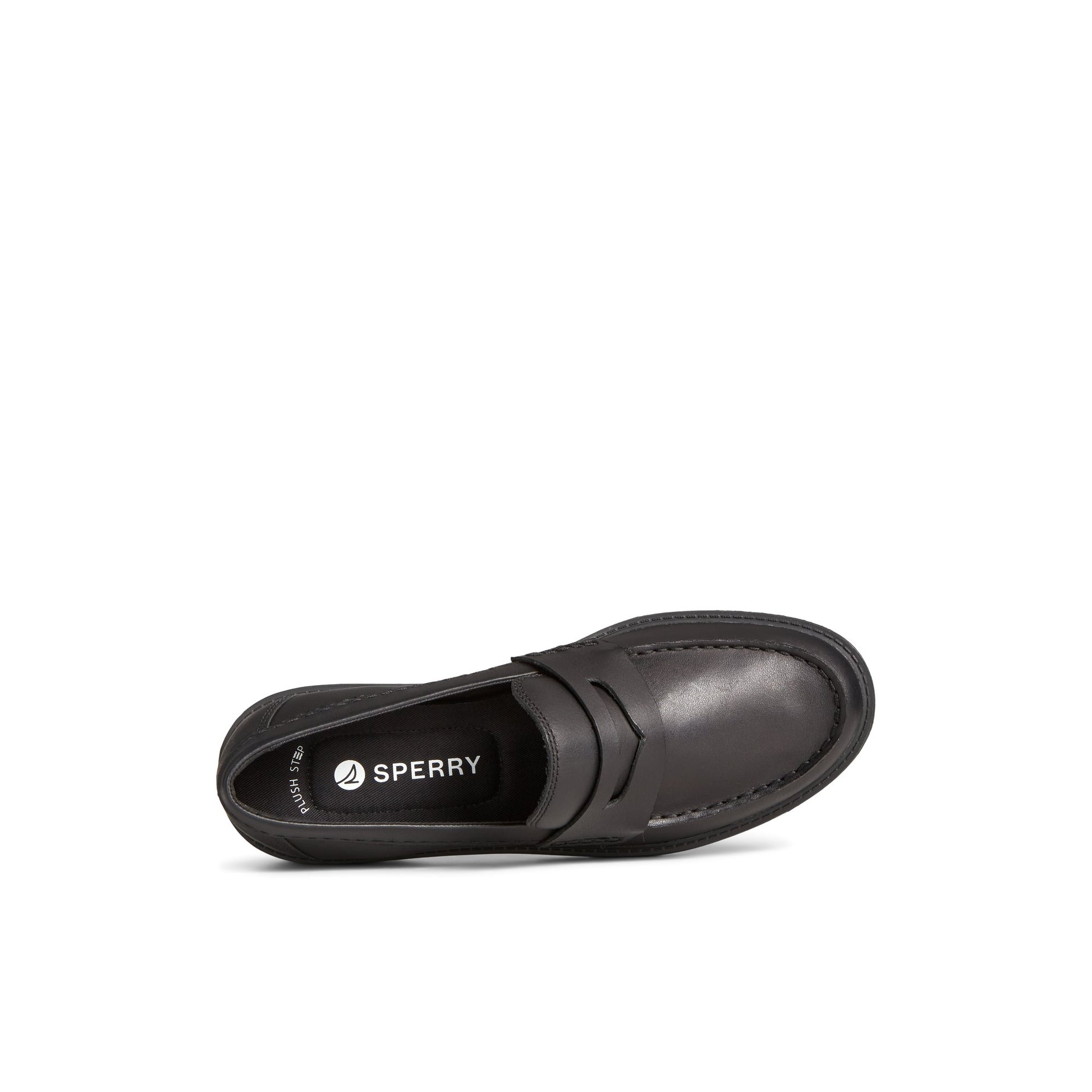 Top-down view of the Black Wells Loafer Boat Shoes