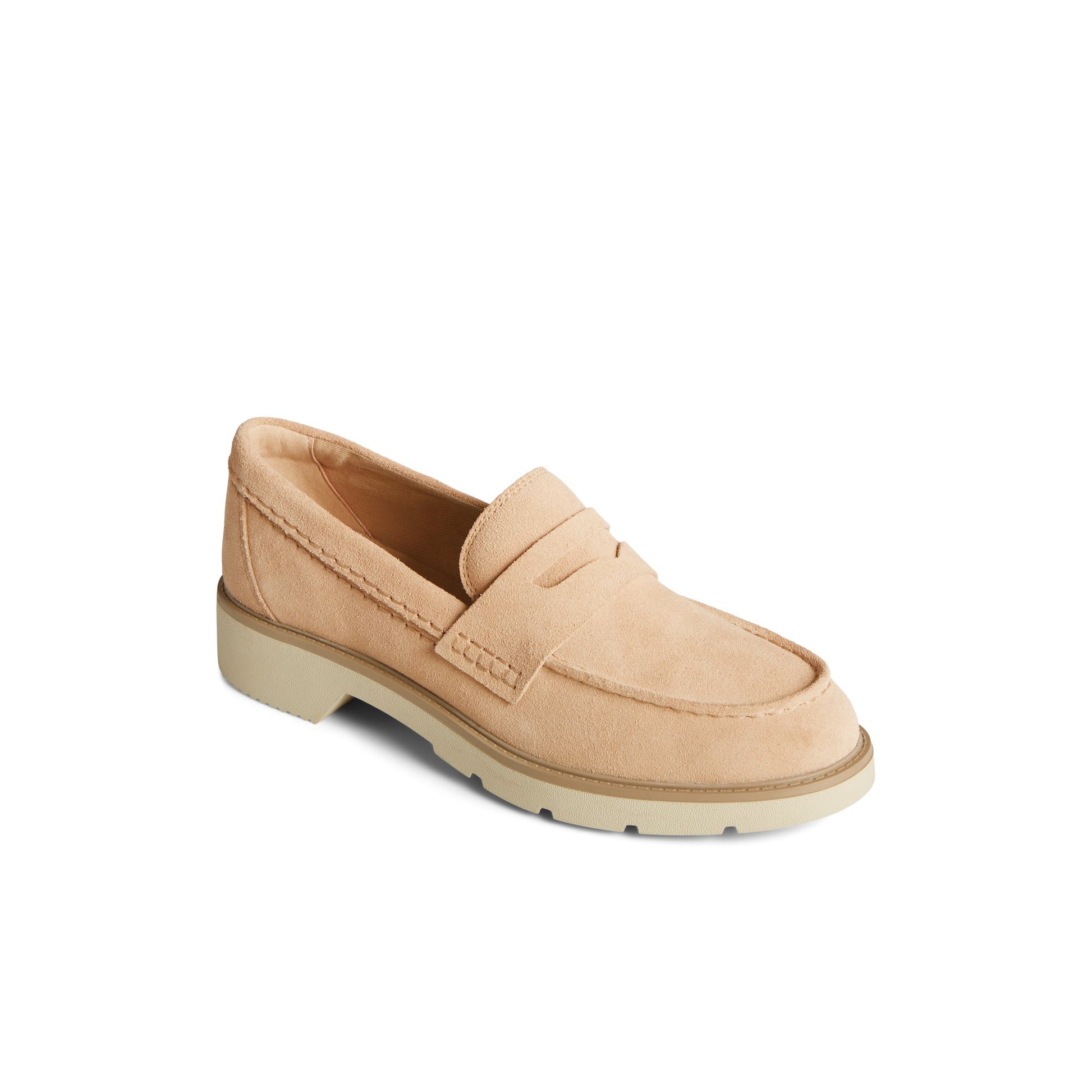 Three-quarter angle of Bone Wells Loafer Boat Shoes's front side