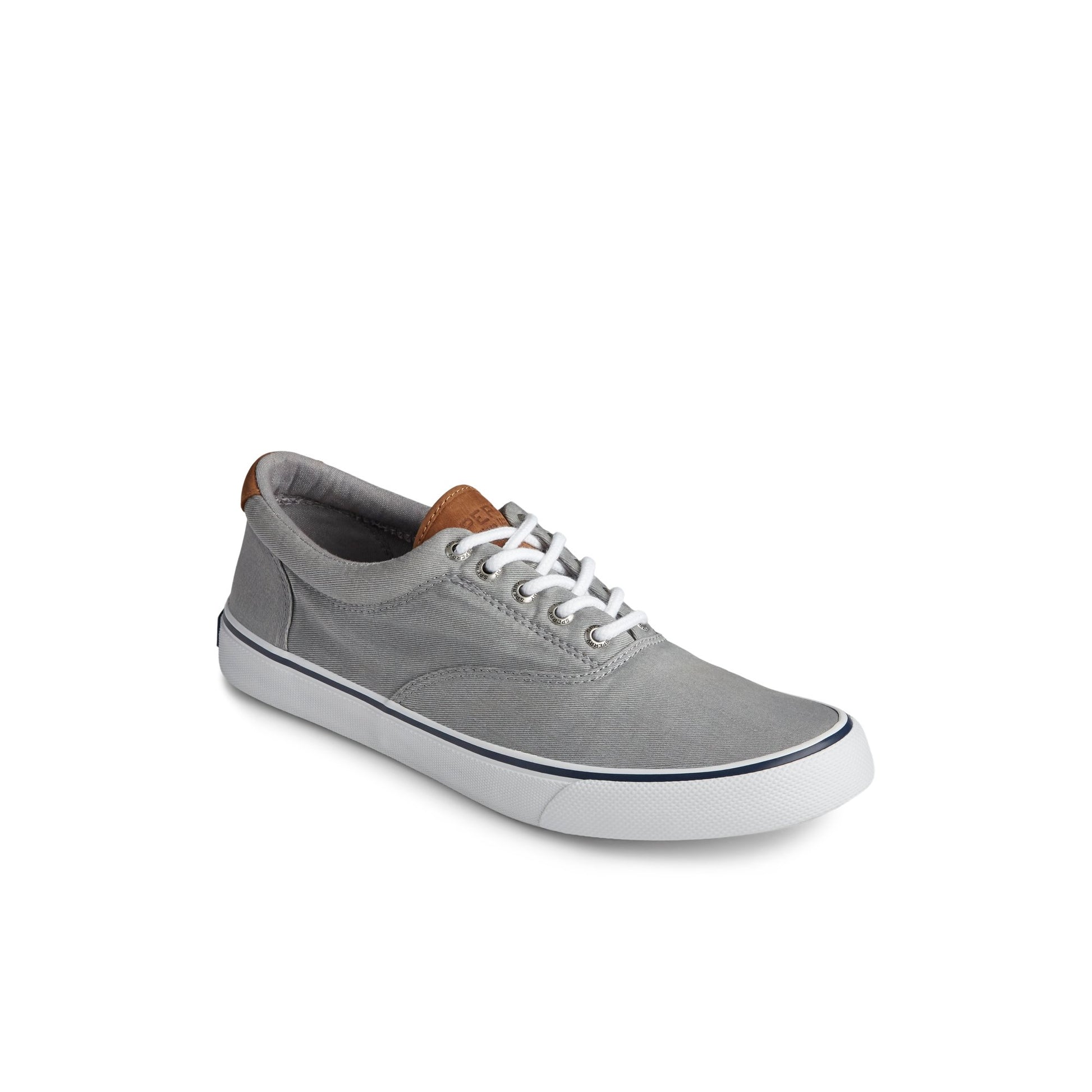 Three-quarter angle of Grey Striper II CVO Sneaker Vulcanized Sneaker's front side