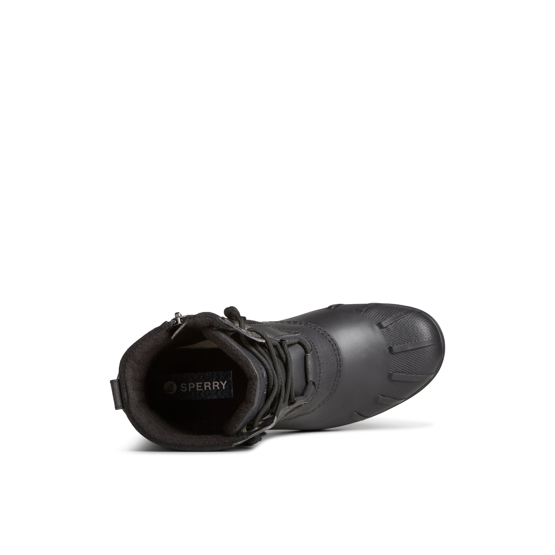 Top-down view of the Black Syren Ascend Boot Duck Boots