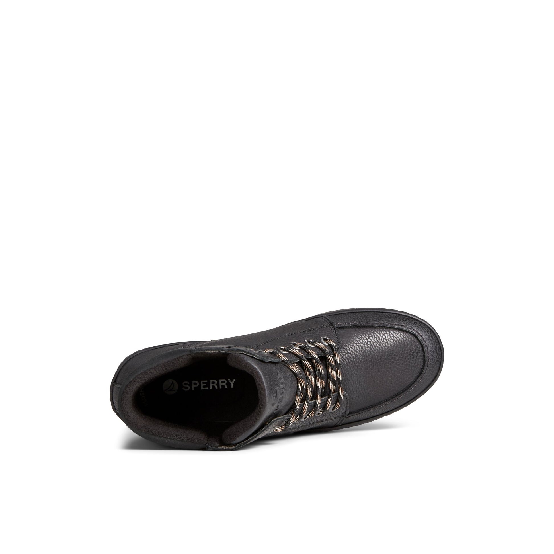 Top-down view of the Black Torrent Leather Lace Up Boot Fall/Winter Boots