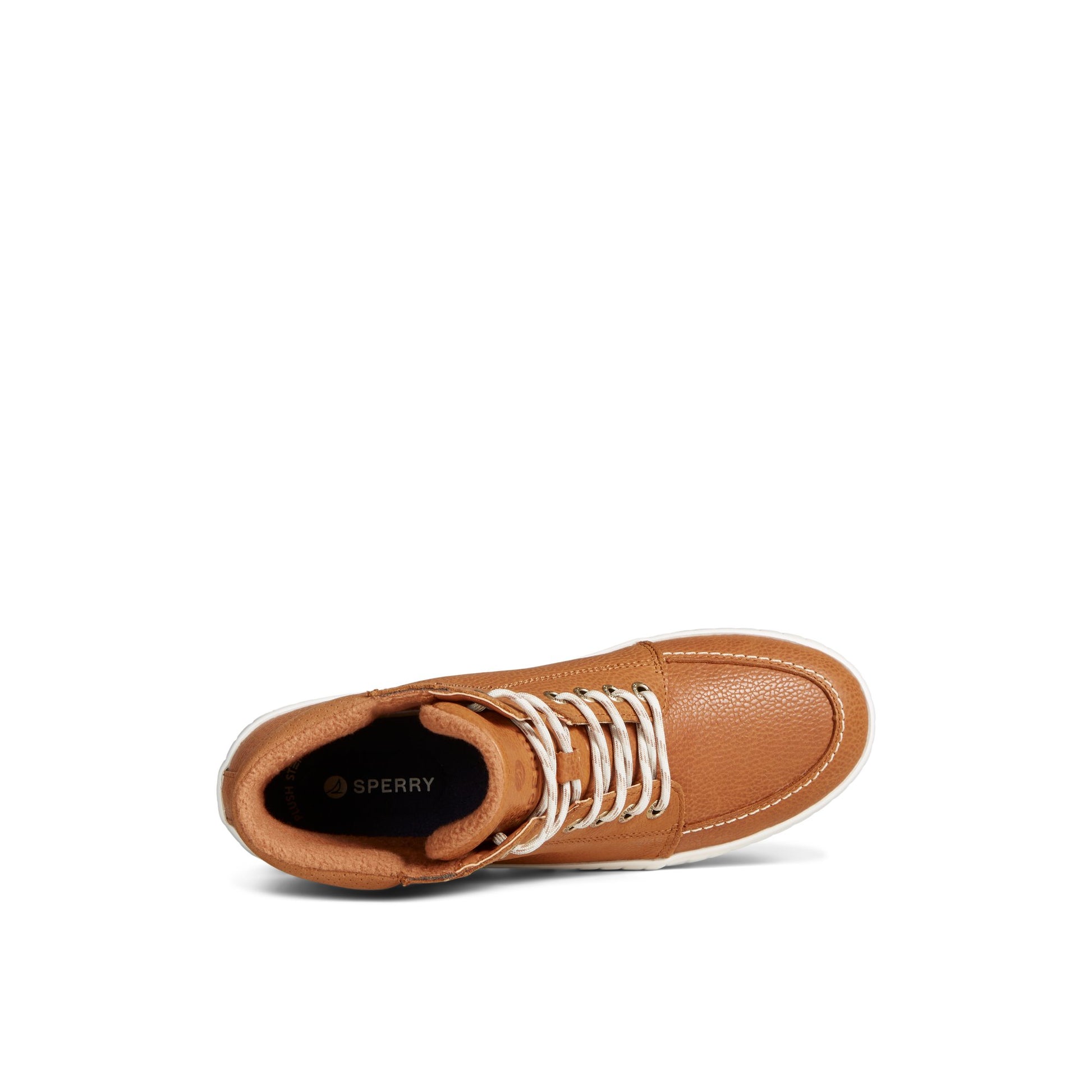 Top-down view of the Medium Beige Torrent Leather Lace Up Boot Fall/Winter Boots