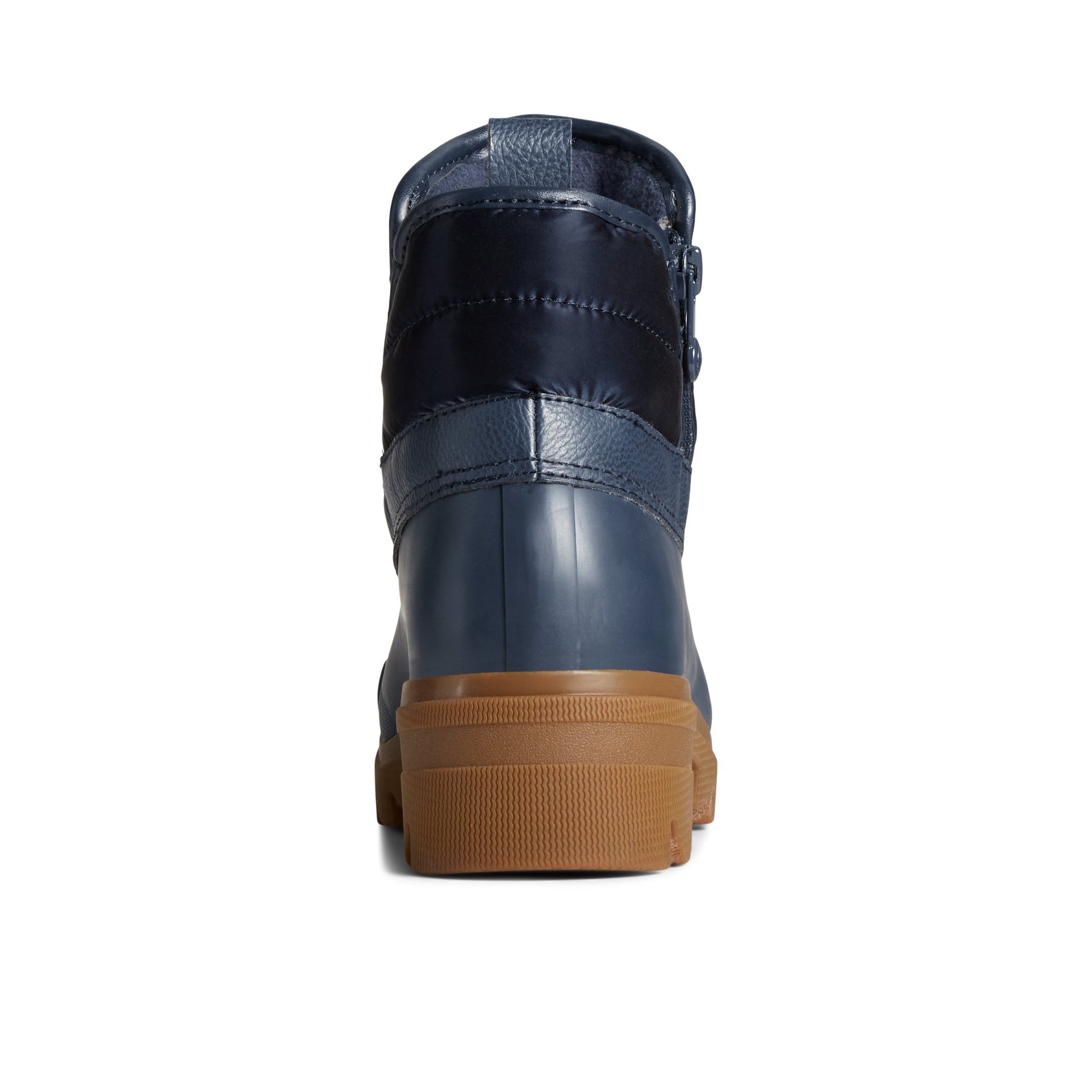 Close-up of the Navy Syren Ascend Zip Boot Duck Boots