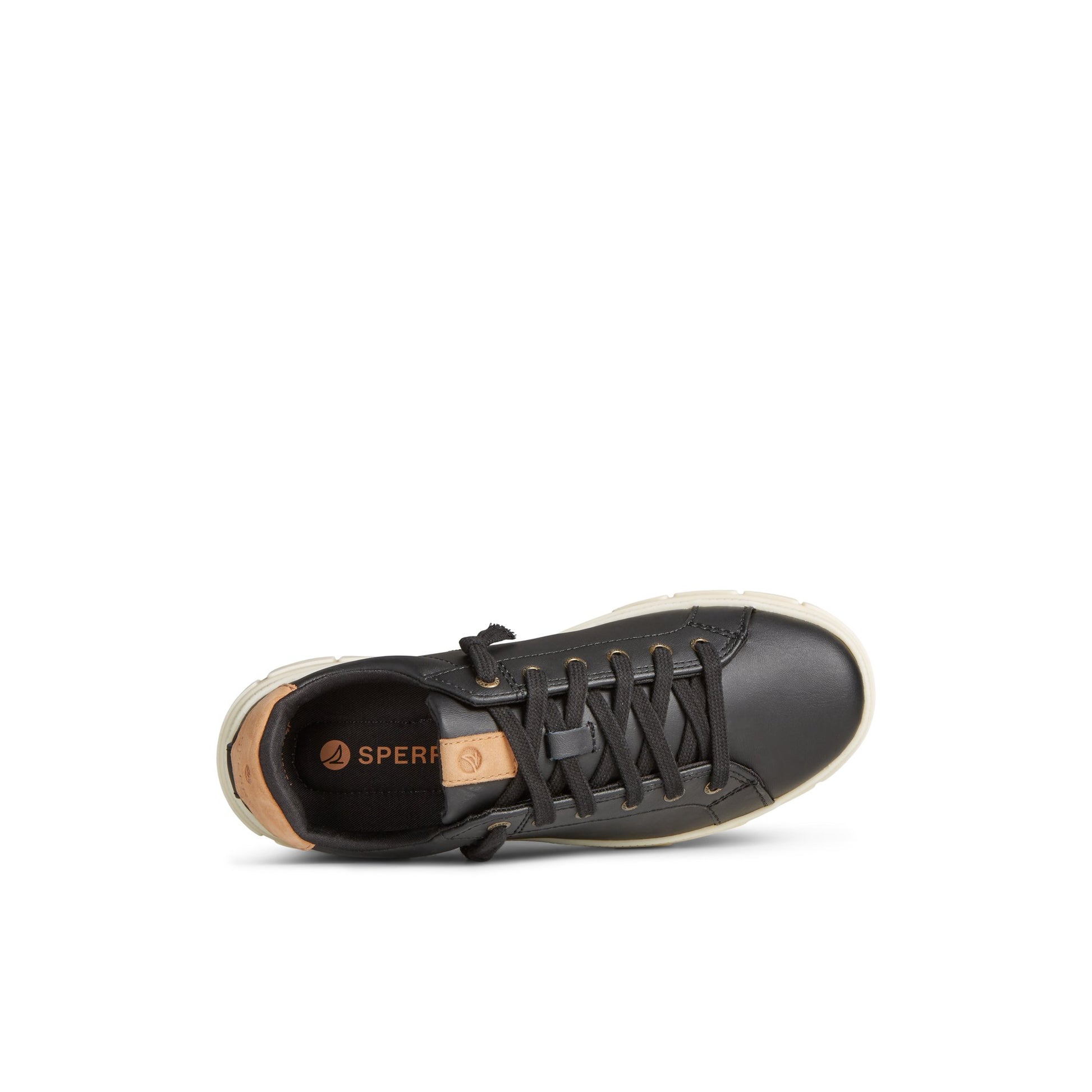 Top-down view of the Black Winslow Leather Sneaker Low Top Sneakers