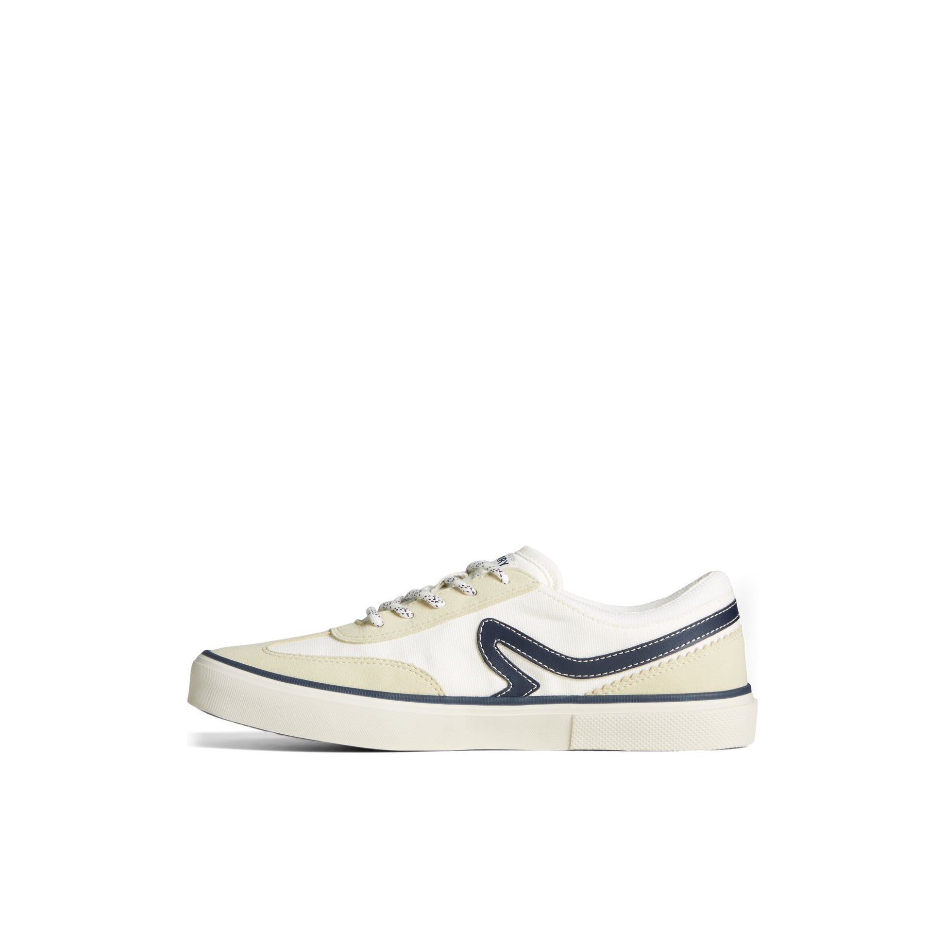 Side view of White Overflow Crossjack Sneaker Vulcanized Sneaker