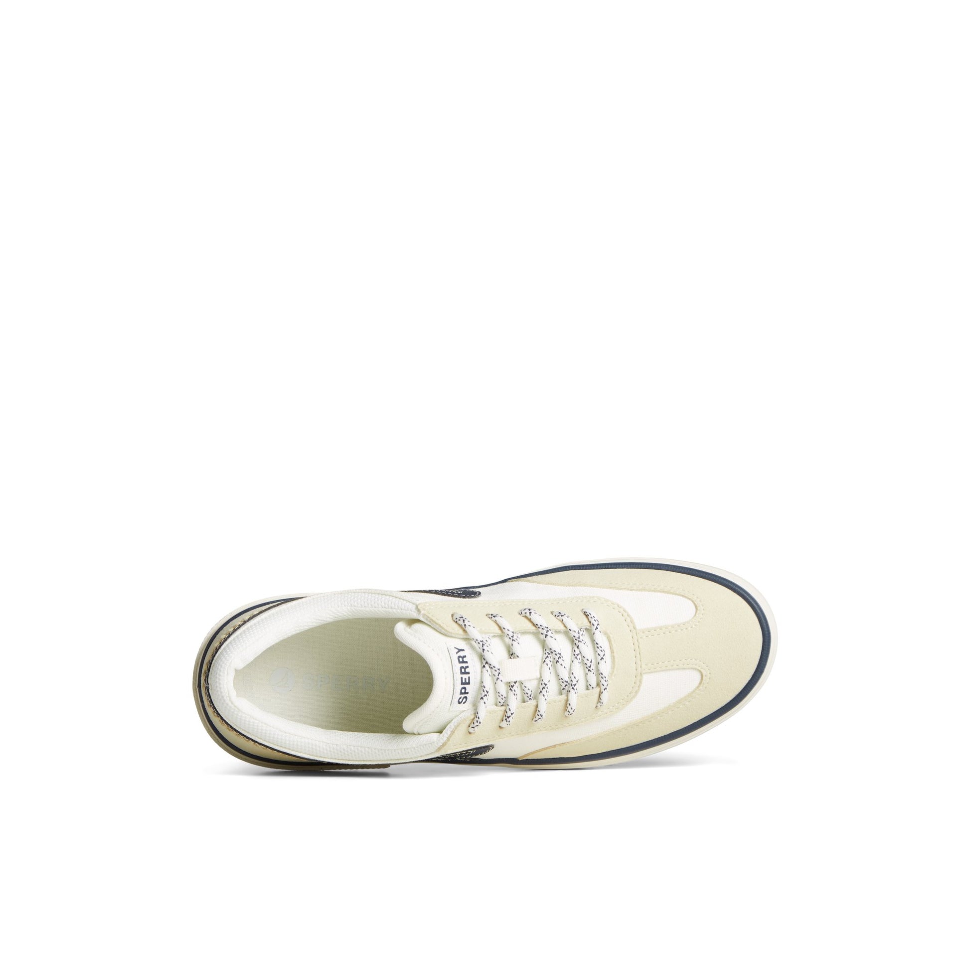 Top-down view of the White Overflow Crossjack Sneaker Vulcanized Sneaker