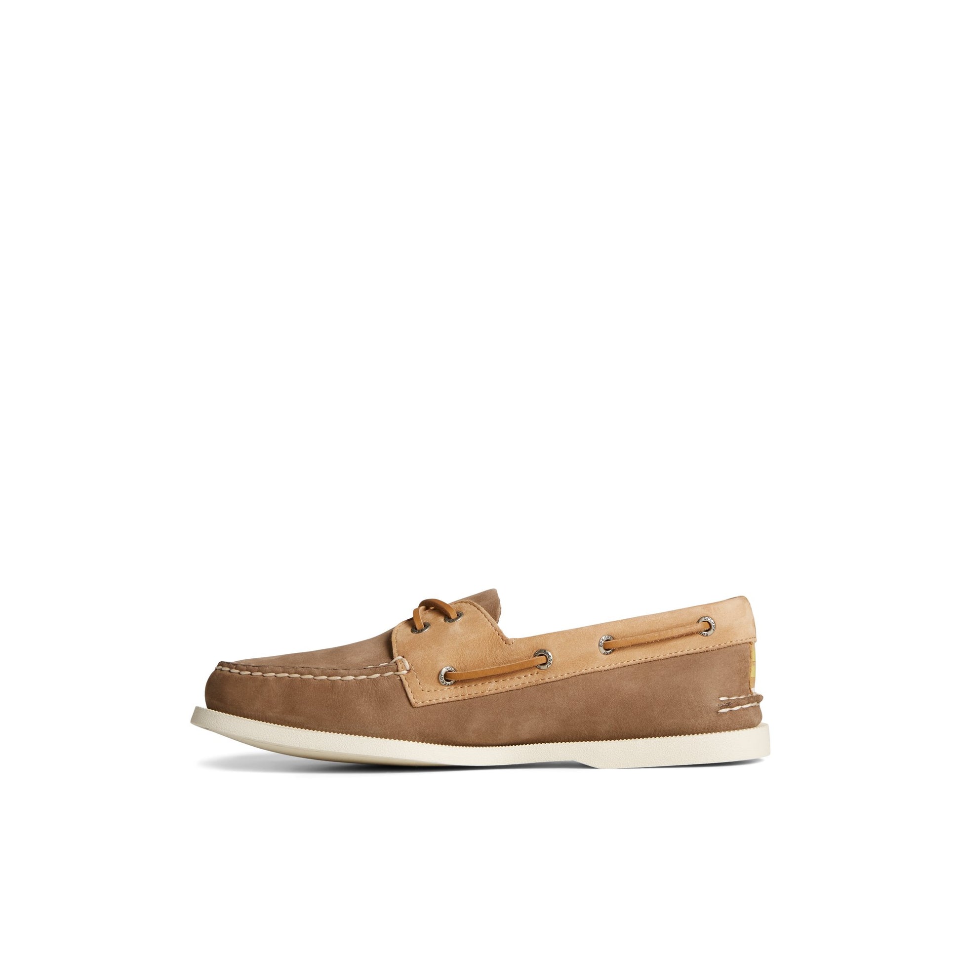 Side view of Brown Primary - Multi Authentic Original™ 2-Eye Nubuck Boat Shoe Boat Shoes