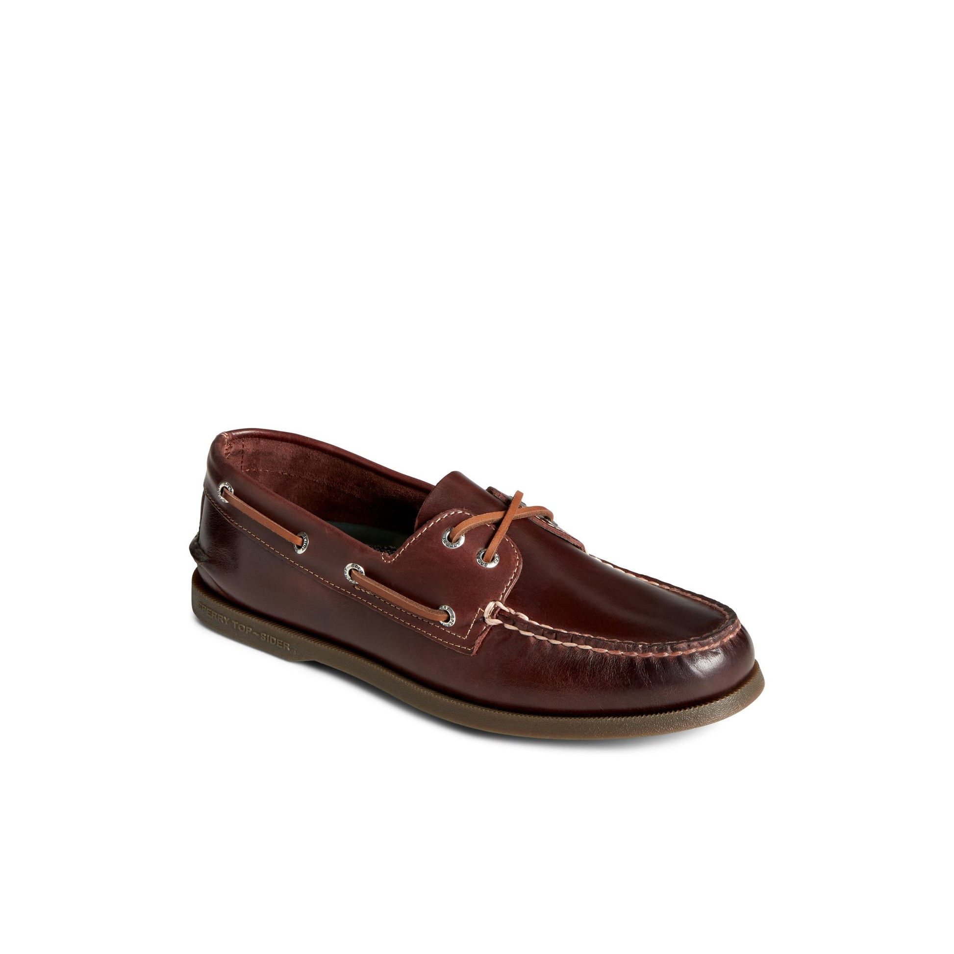 Three-quarter angle of Brown Authentic Original™  2-Eye Boat Shoe Boat Shoes's front side