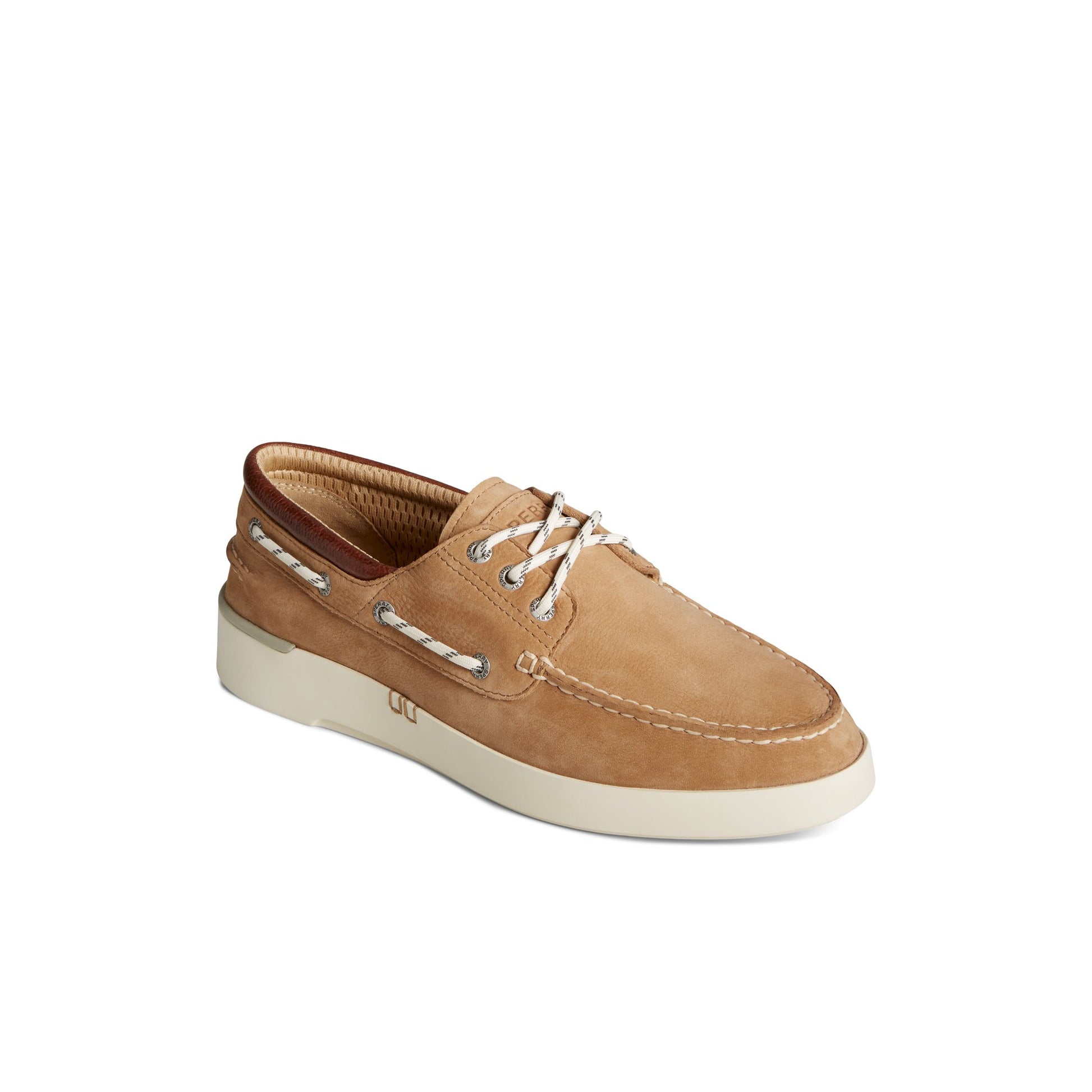 Three-quarter angle of Medium Beige Authentic Original™ 3-Eye Cup Boat Shoe Boat Shoes's front side
