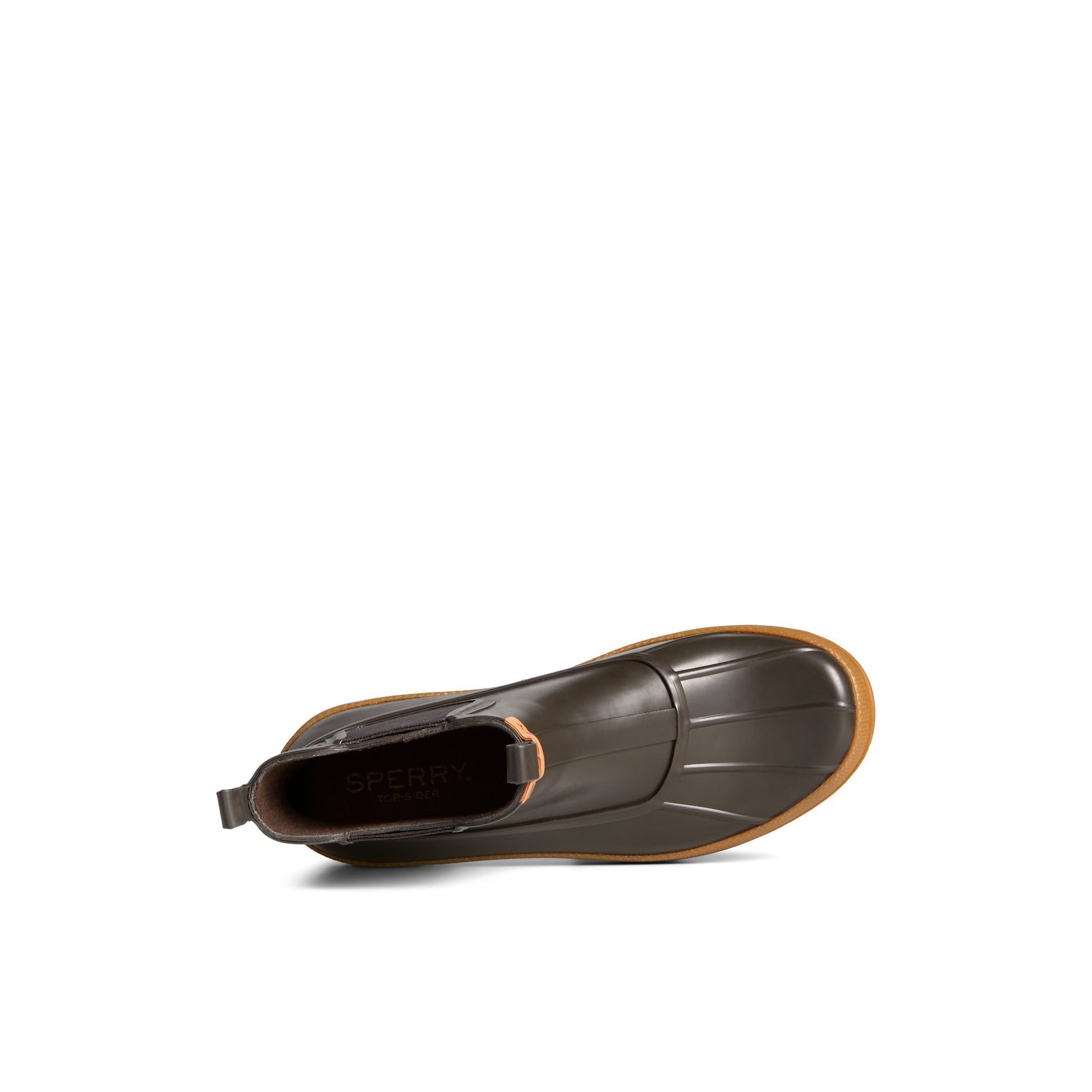 Top-down view of the Brown Cold Bay Rubber Chelsea Boot Chelsea Rain Boot