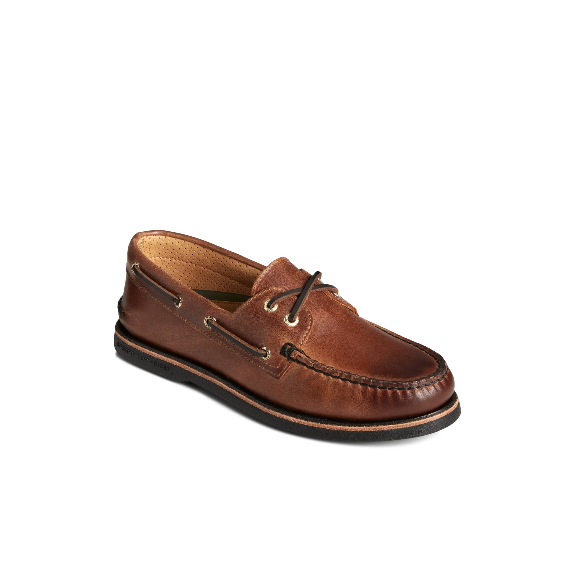 Three-quarter angle of Medium Beige Gold Cup™ Authentic Original™ Boat Shoe Boat Shoes's front side