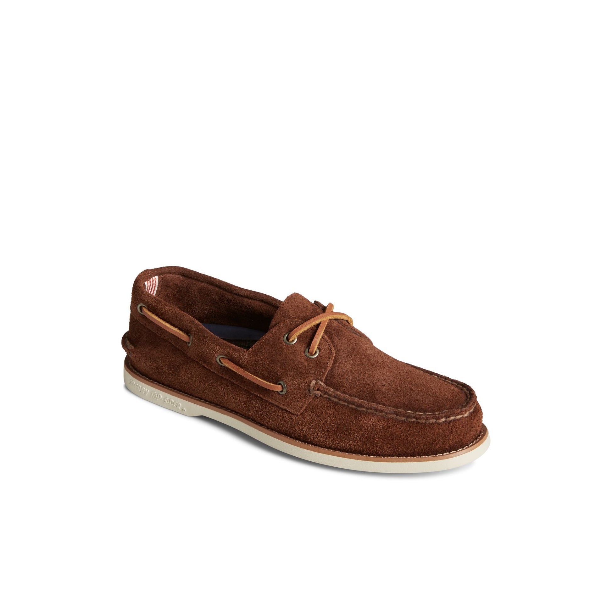 Three-quarter angle of Brown Classic Authentic Original™ Suede Boat Shoe Boat Shoes's front side