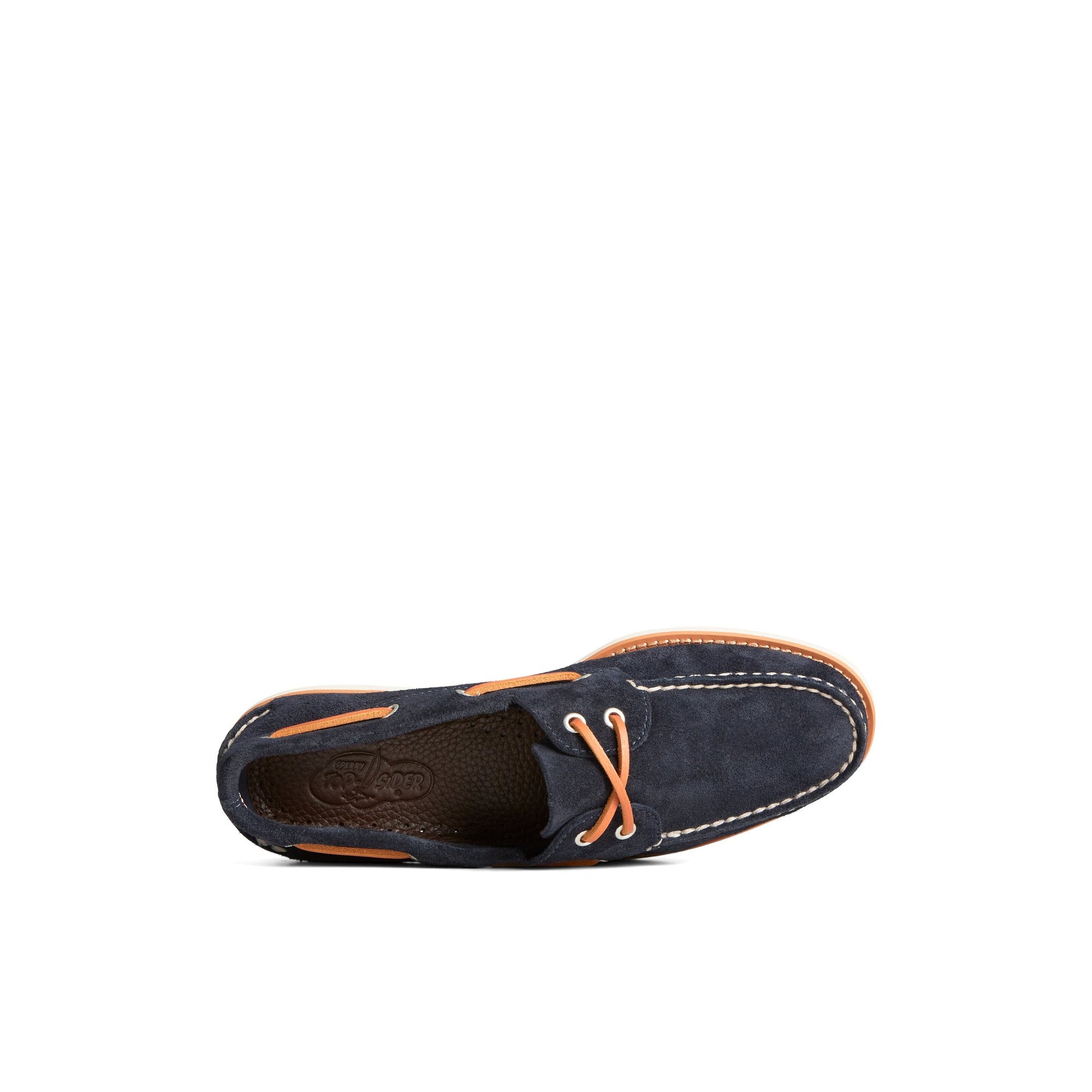 Top-down view of the Navy Classic Authentic Original™ Suede Boat Shoe Boat Shoes