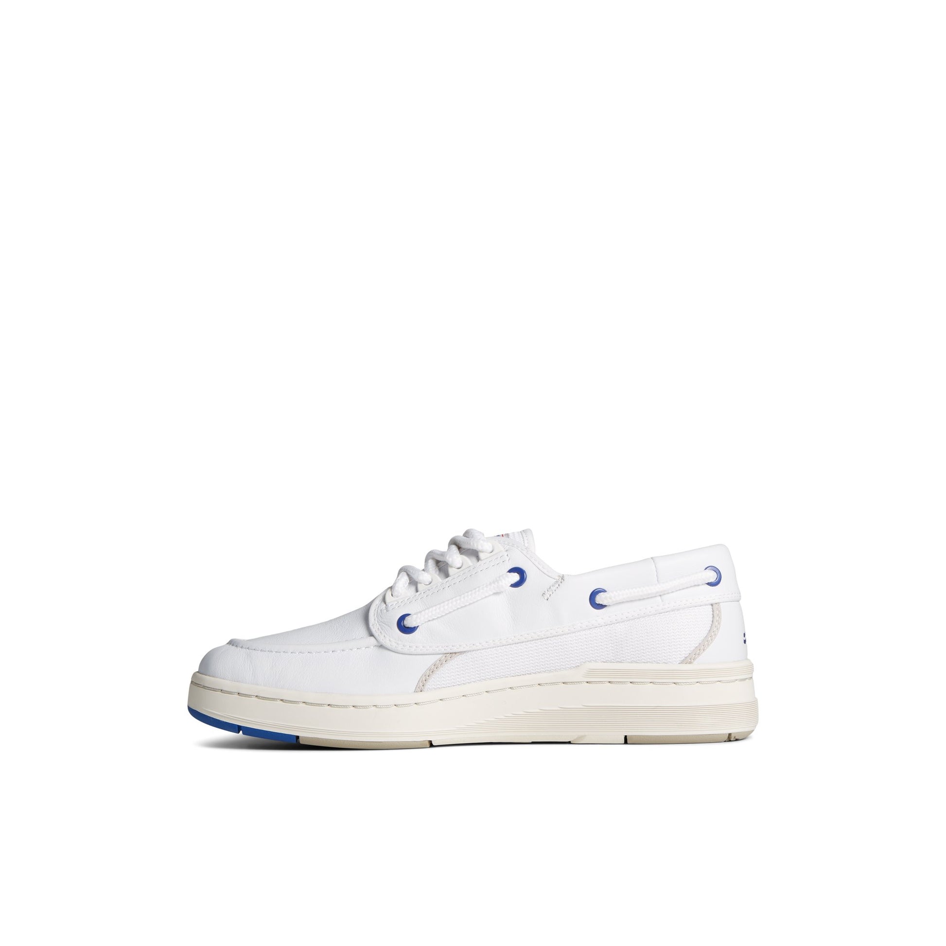 Side view of White US12 Boat Shoe Vulcanized Boat Shoe Sneaker