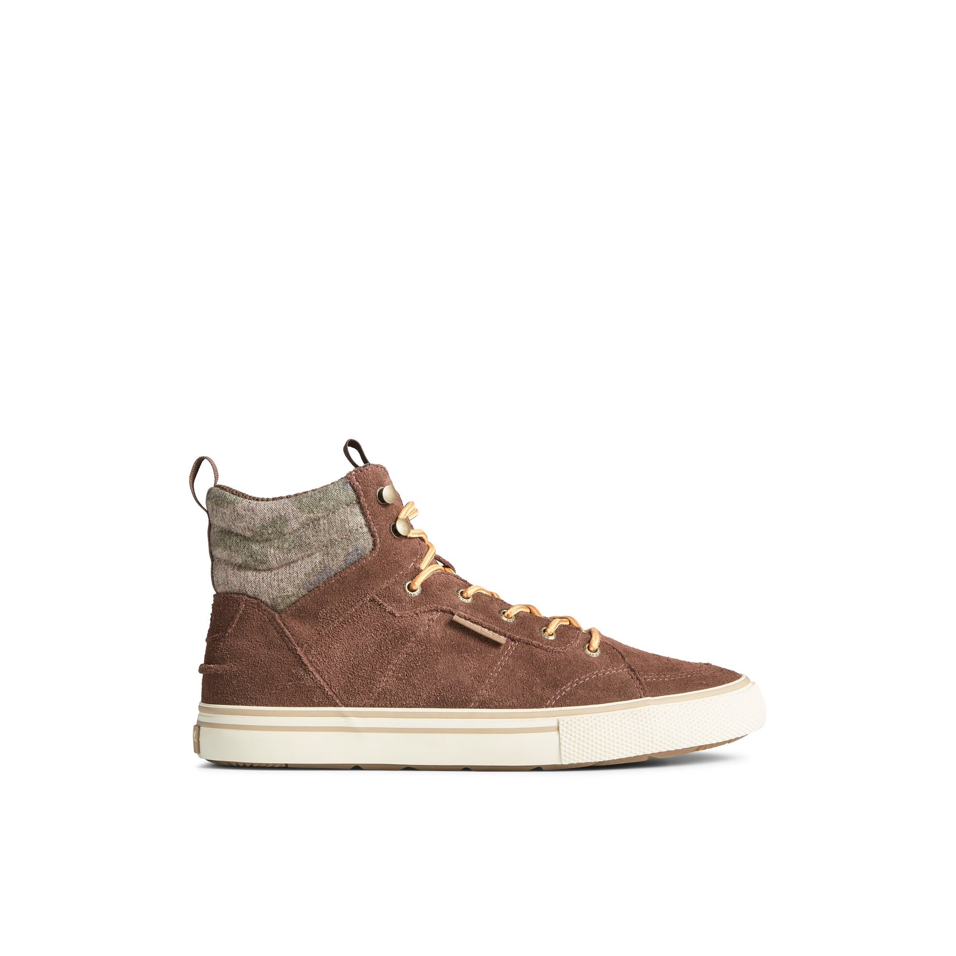 Main View of Brown Striper Storm Hiker Waterproof Sneaker Boot High Top Sneakers for Mens