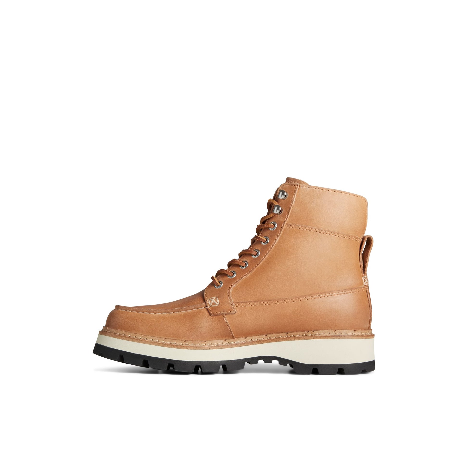 Side view of Medium Beige Mountain-Sider Utility Boot Hiker Boots