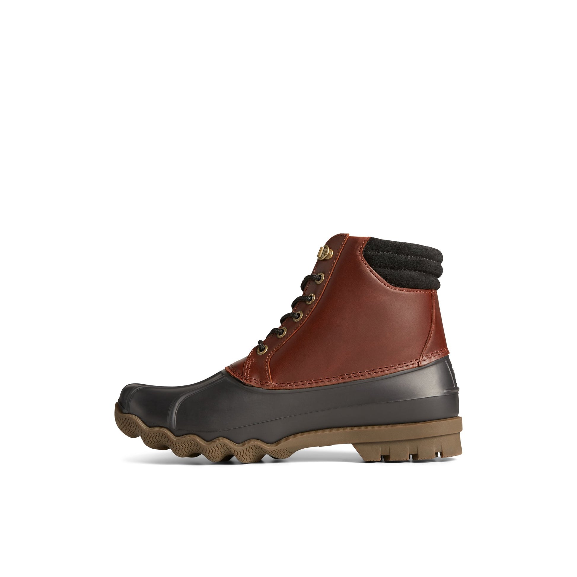 Side view of Black Avenue Duck Boot Duck Boots