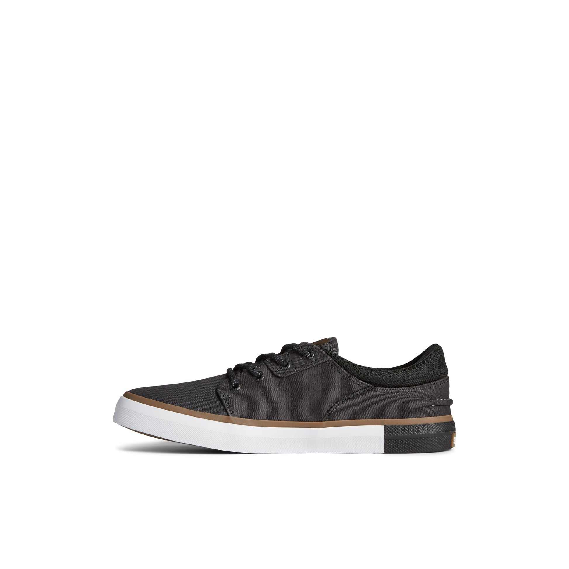 Side view of Black Crossjack Sneaker Vulcanized Sneaker