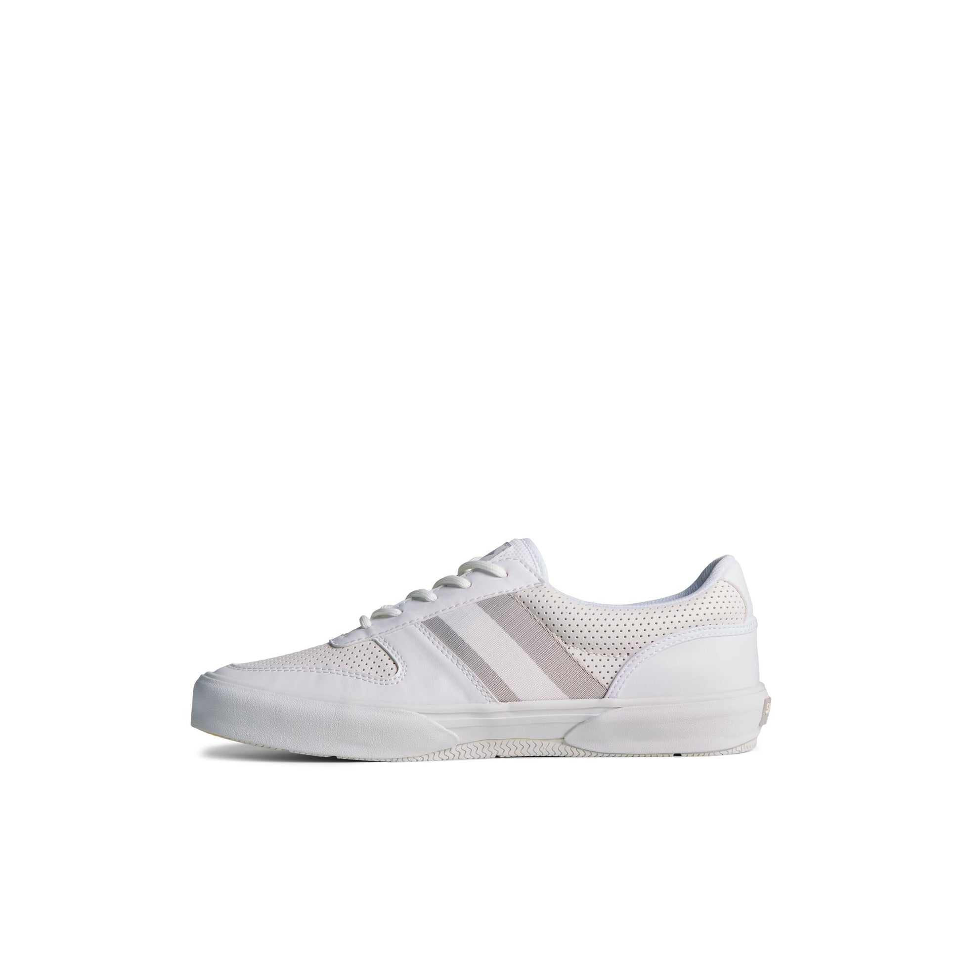 Side view of White Halyard Retro Lace Up Sneaker Vulcanized Sneaker