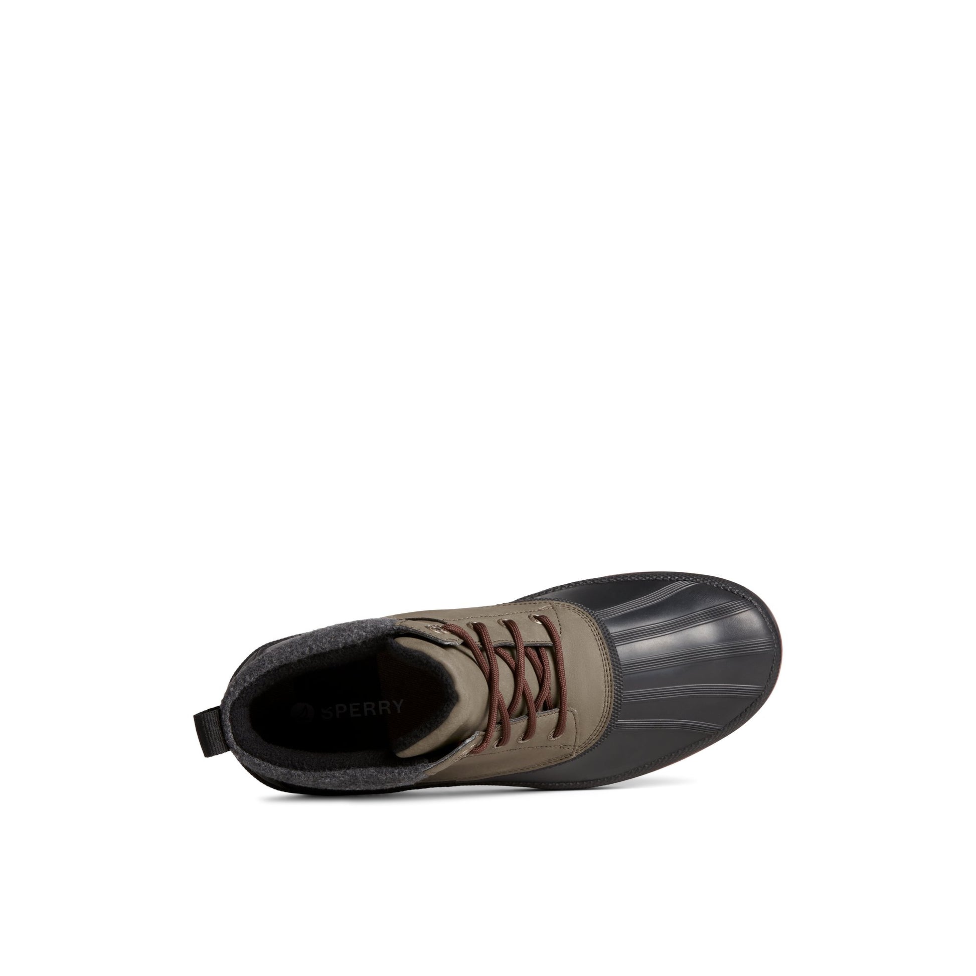 Top-down view of the Medium Green Cold Bay Thinsulate™ Water-resistant Chukka Winter Duck Boots