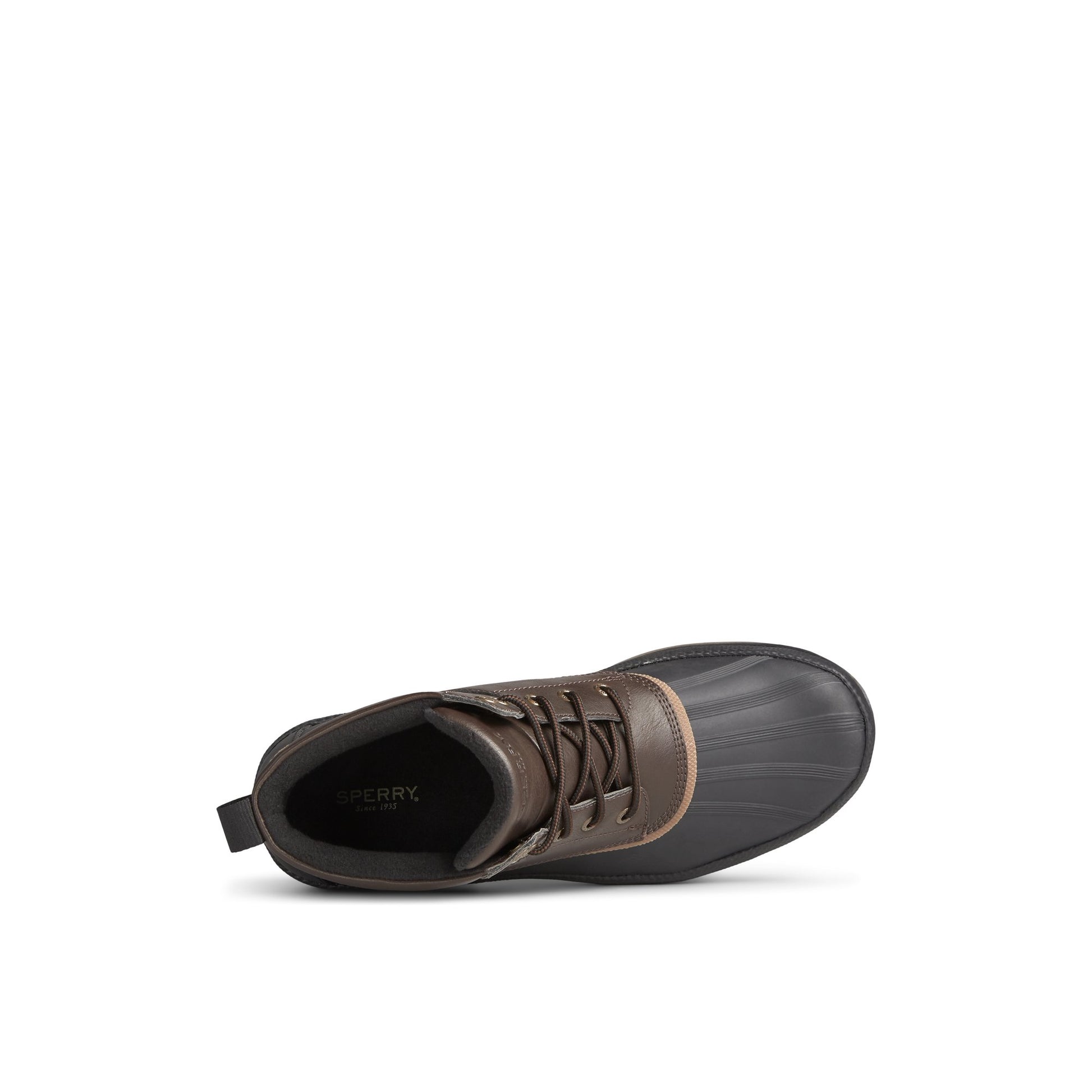 Top-down view of the Dark Brown Cold Bay Thinsulate™ Water-resistant Chukka Winter Duck Boots