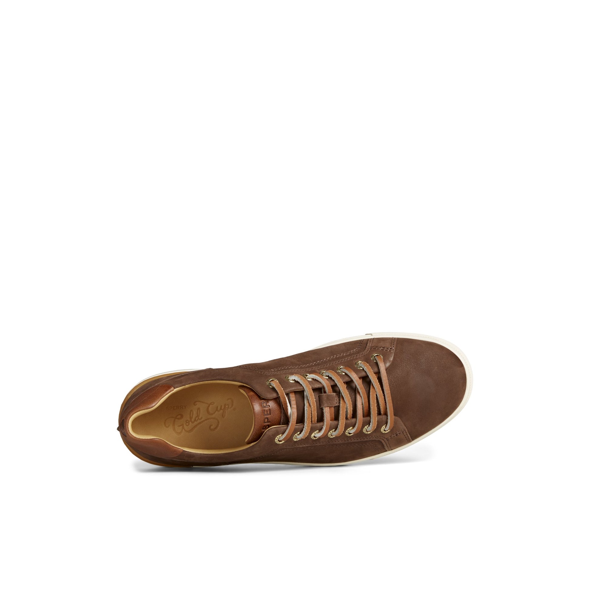 Top-down view of the Brown Gold Cup™ Striper LTT Sneaker Vulcanized Sneaker